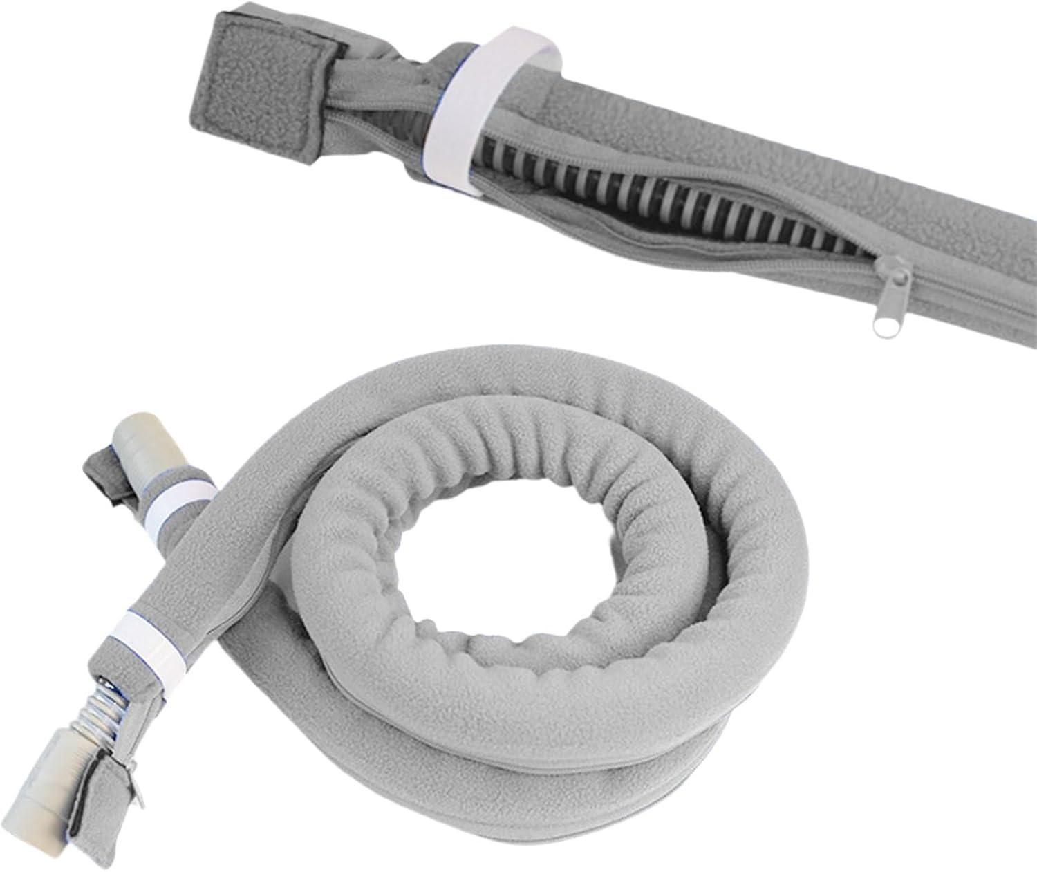 6.3Ft CPAP Hose Cover for Resmed Climatelineair Airsense 10 & 11, Waterproof CPAP Hose Cover, Double-Sided Wrap Full Zipper,Universal Heated Tubing Protection and Prevent Condensation Cover (Gray) image number 4