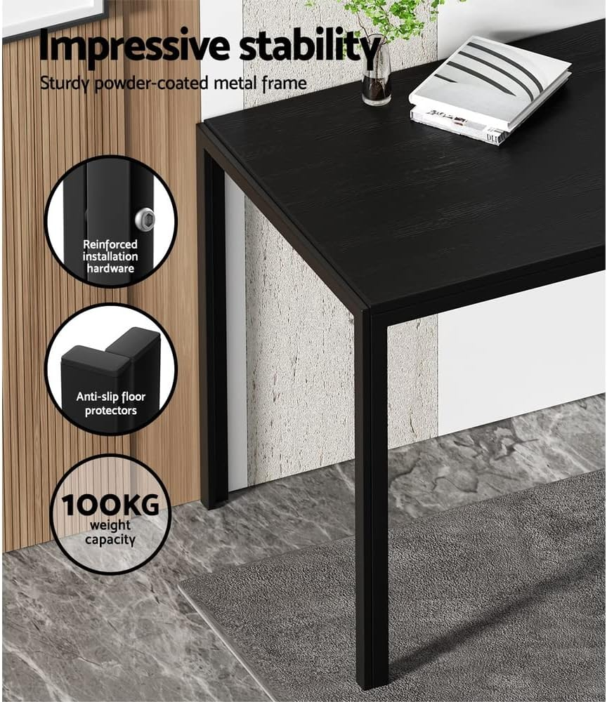 Artiss Dining Table and Chair Set of 5 Black Tables Chairs Setting Desk Nursing Seats Reading Seating Home Living Room Bedroom Kitchen Cafe Outdoor Indoor Furniture MDF Tabletop 4X 45Cm Height Seat image number 3