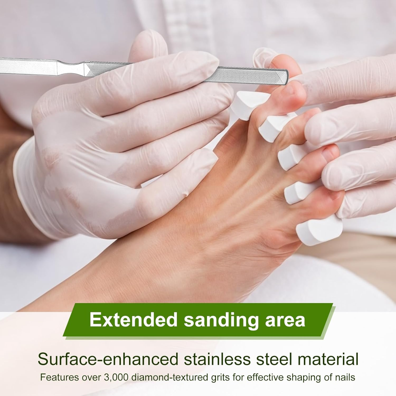 2Pcs Thick Toenail File for Men Stainless Steel Naill Files Toe File for Thick Nails Heavy Duty Toe Nails Filer Metal Toenail Files for Men Women, Manicure Pedicure Tool, 7&rdquo; Long image number 1