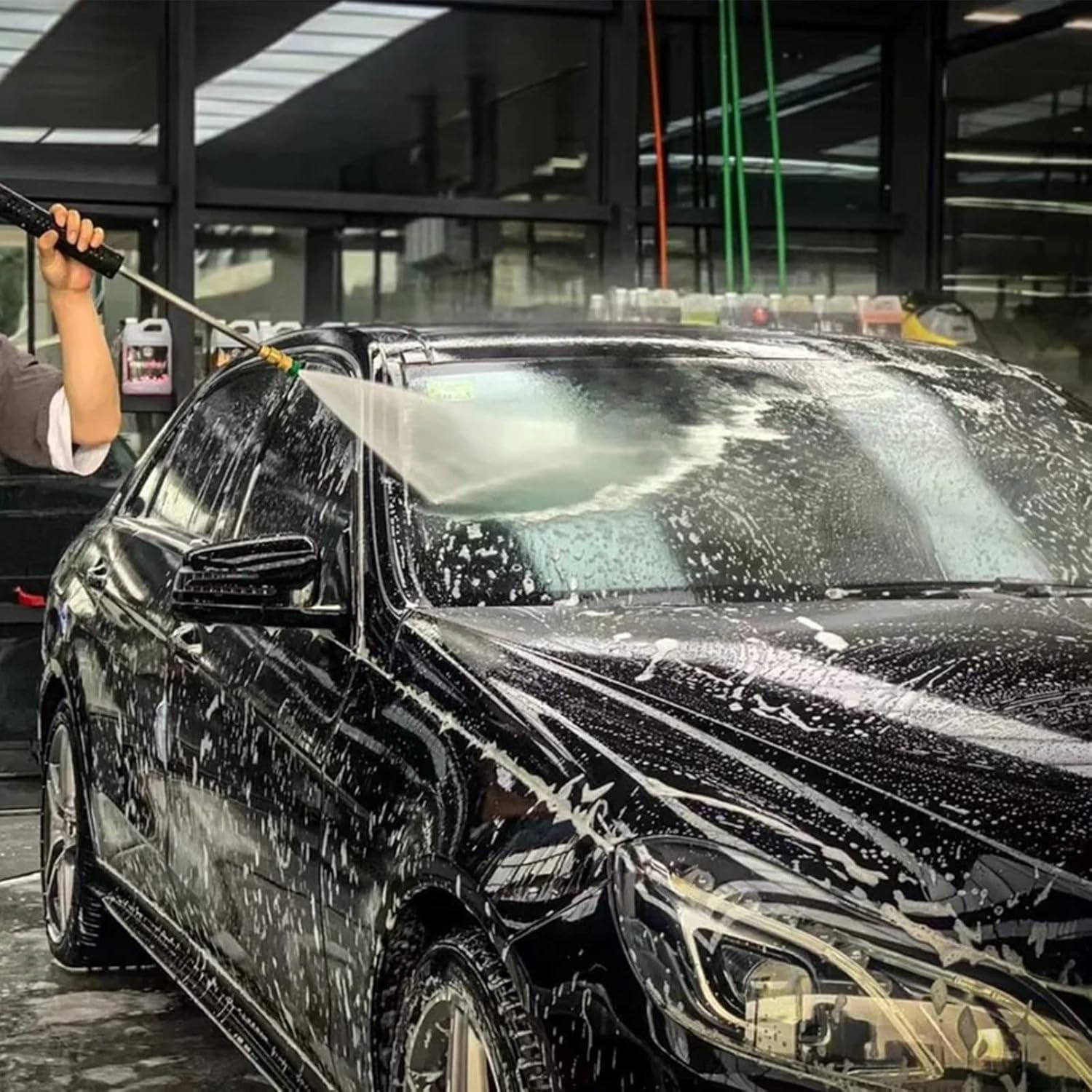 Pressure Washer Nozzle Set, 7 Pack, 5 Degrees (0&deg;, 15&deg;, 25&deg;, 40&deg;, 65&deg;) & 2 Soap/Rinse Nozzles, 1/4 Inch Quick Connect, Stainless Steel, Brass & Plastic, up to 4000 PSI image number 2