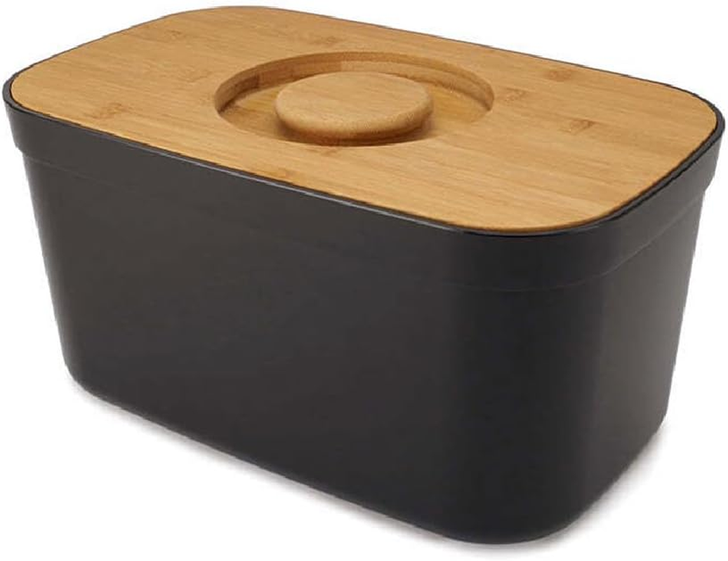 Joseph Joseph Bread Bin with Bamboo Cutting Board Lid - White