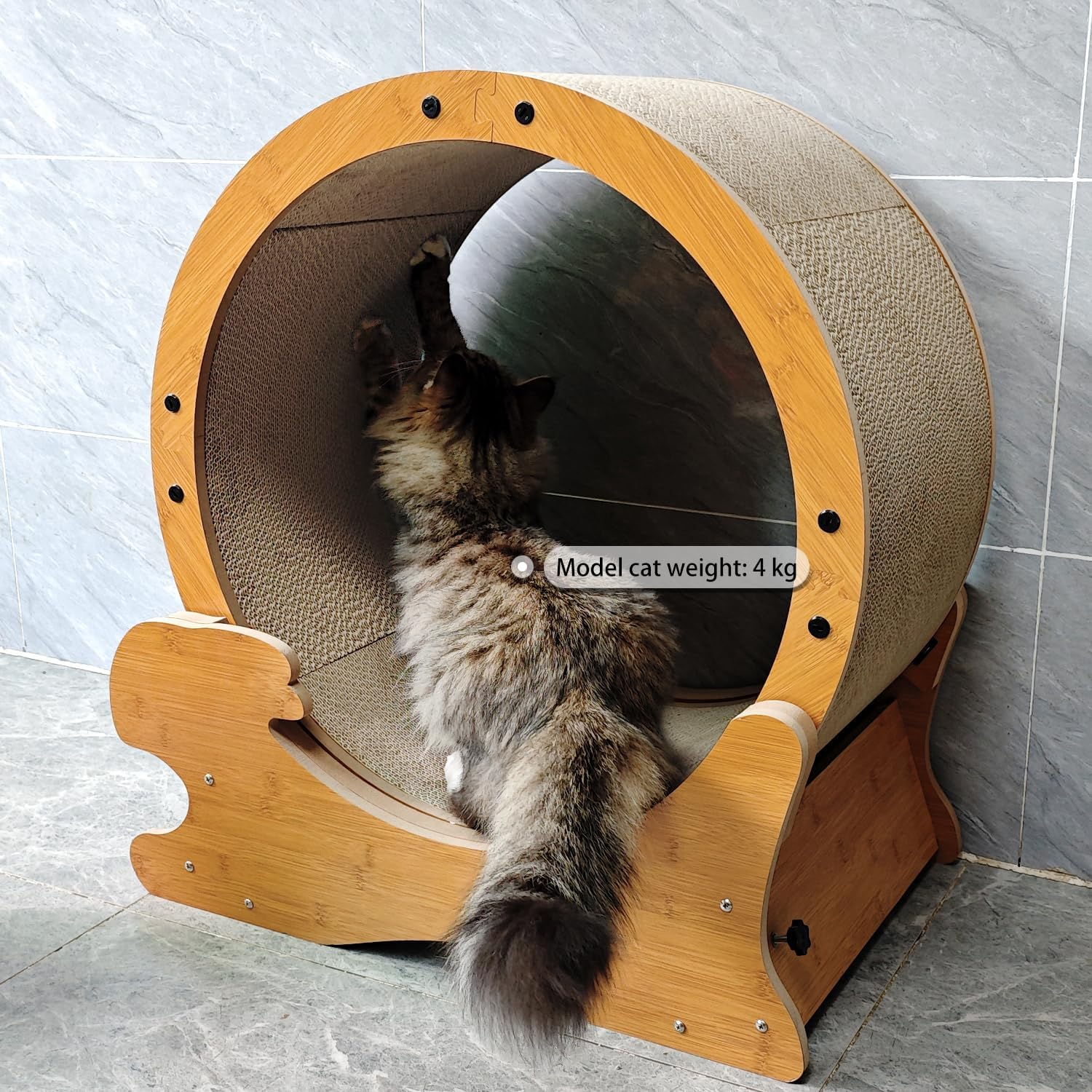 MSBC Cat Claw Sharpener, Reinforced Cardboard, Convenient Assembly, Interior, Cat Foil, Eliminates Lack of Exercise, 24.8 X 15.4 X 26.4 Inches (63 X 39 X 67 Cm), 60 Sizes, Wood Grain image number 3