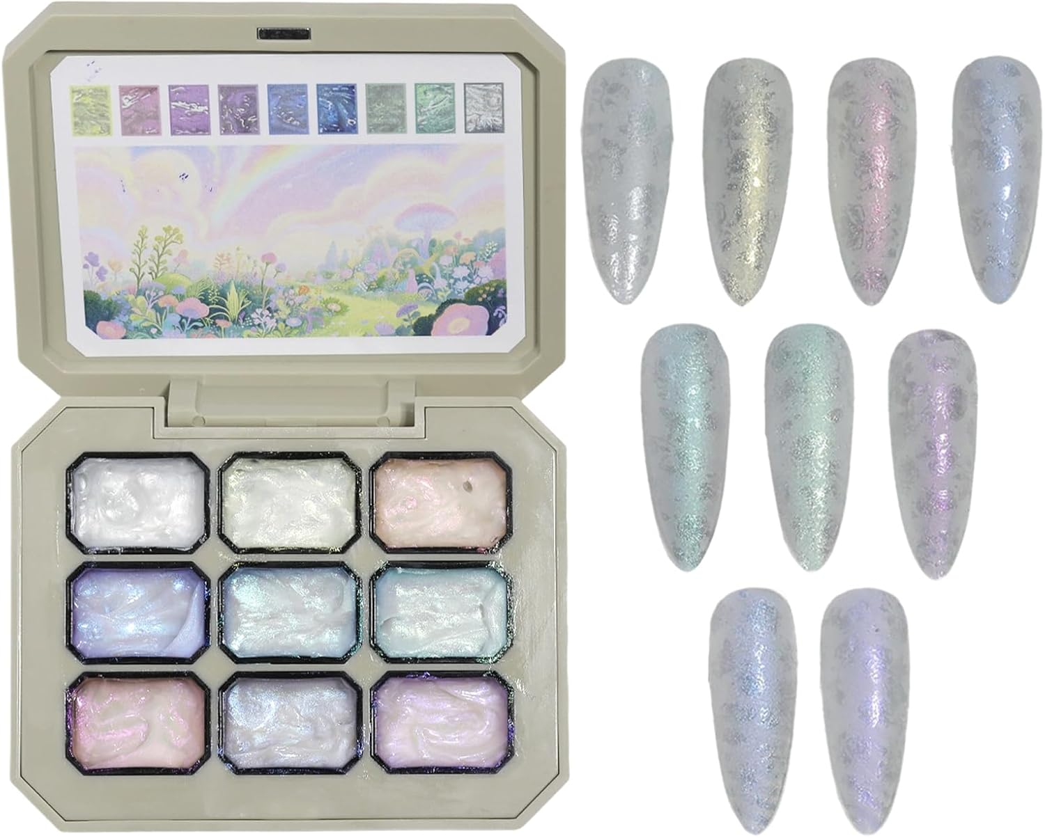 Moreeulsi Pat Gel Polish | Art Gradient Painting Gel | 9-Color Palette Manicure Polish for Creative Nail Design Art Painting Women Girls Professionals Beginners Home Salon Holiday