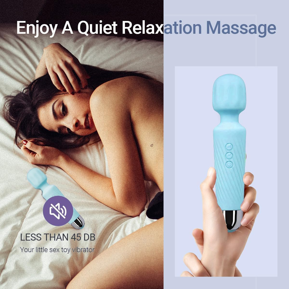 Women Vibrator,Adult Sex Toy Wand, G Spot Dildo, Clit Vibrator, Sex Vibrators,Clitoris Stimulation,With 8 Speeds & 20 Patterns, Quiet,Fully Waterproof,Vibrating Wand for Her Pleasure (Blue) image number 1