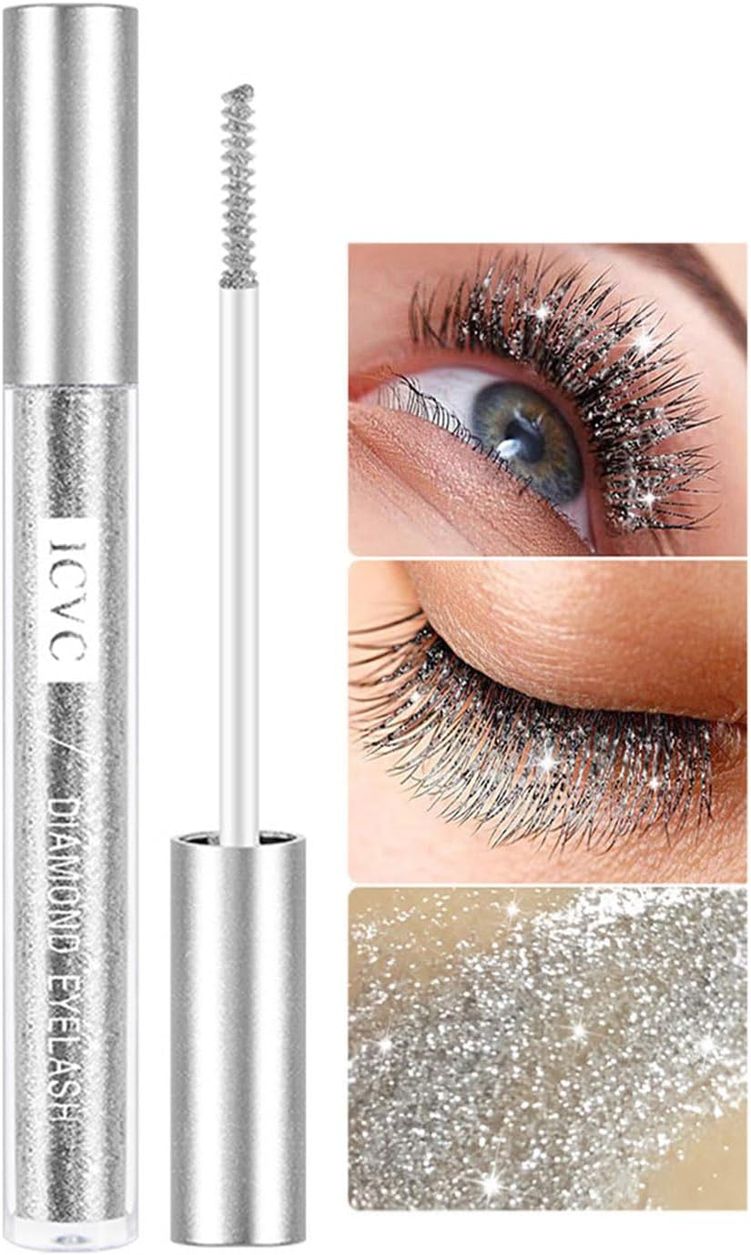 Diamond Glitter Lashes Mascara Waterproof Shimmer Coloured Mascaracharming Longlasting Mascara Perfect for Stage Party Wedding Music Festival Very Sparkling Eyes Makeup image number 6