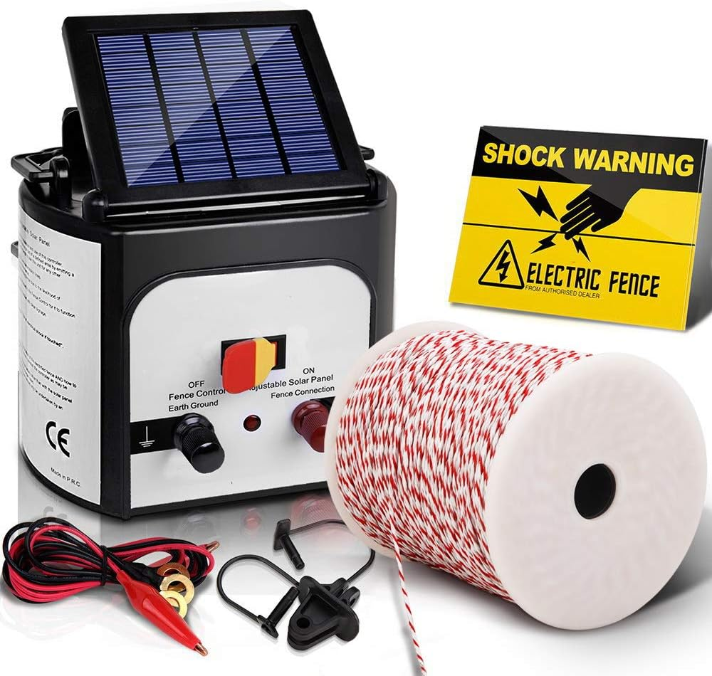 GIANTZ Fence Energiser 8Km Solar Powered Electric 500M Poly Wire Insulator Farm image number 6