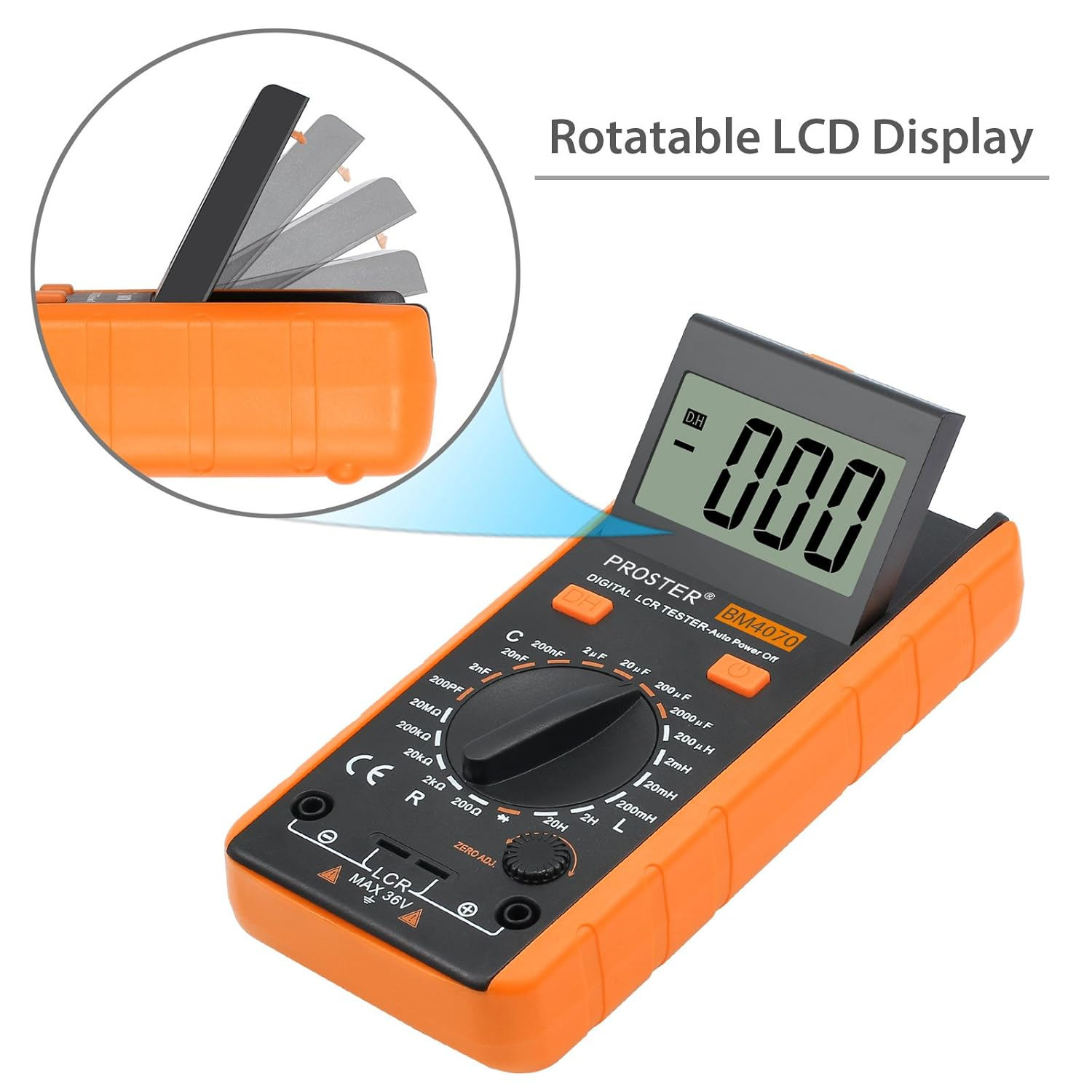 LCR Meter Digital Capacitance Inductance Resistance Tester with Battery Crocodile Clip Bag LCR Tester Measuring Meter image number 3