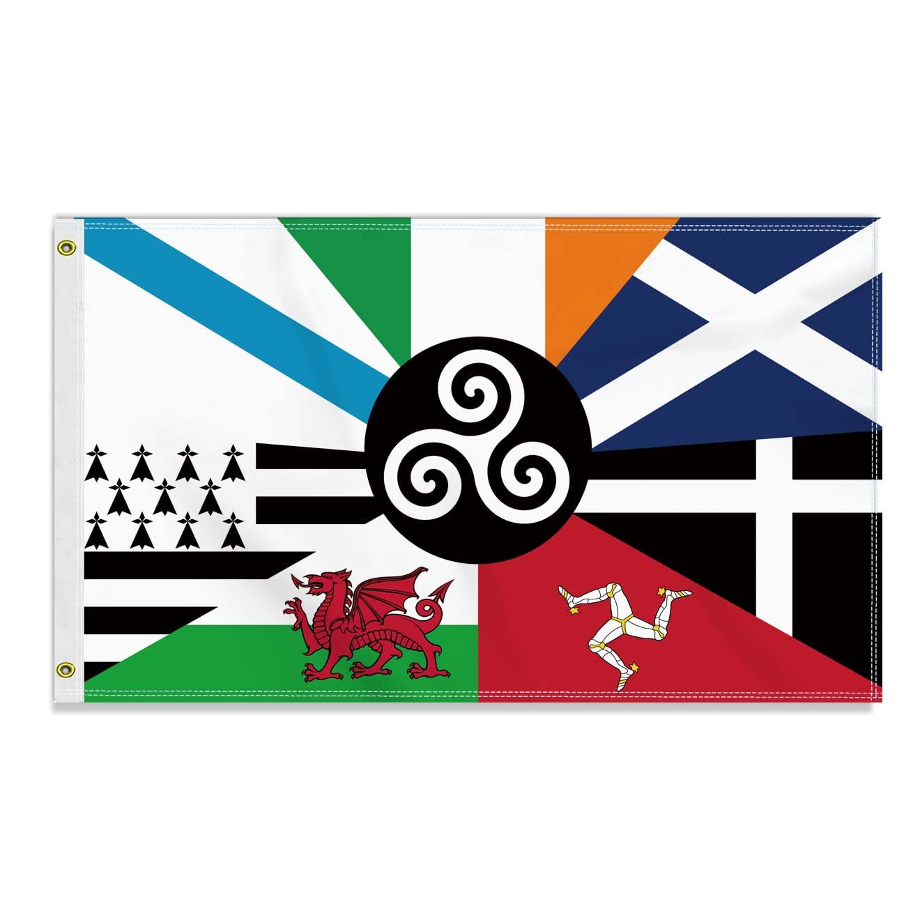 Large 3&times;5 FT Celtic Nations Flag, Big Combined Celtic Nation100D National Outdoor Banner,Decorgarden with Brass Gromment image number 2