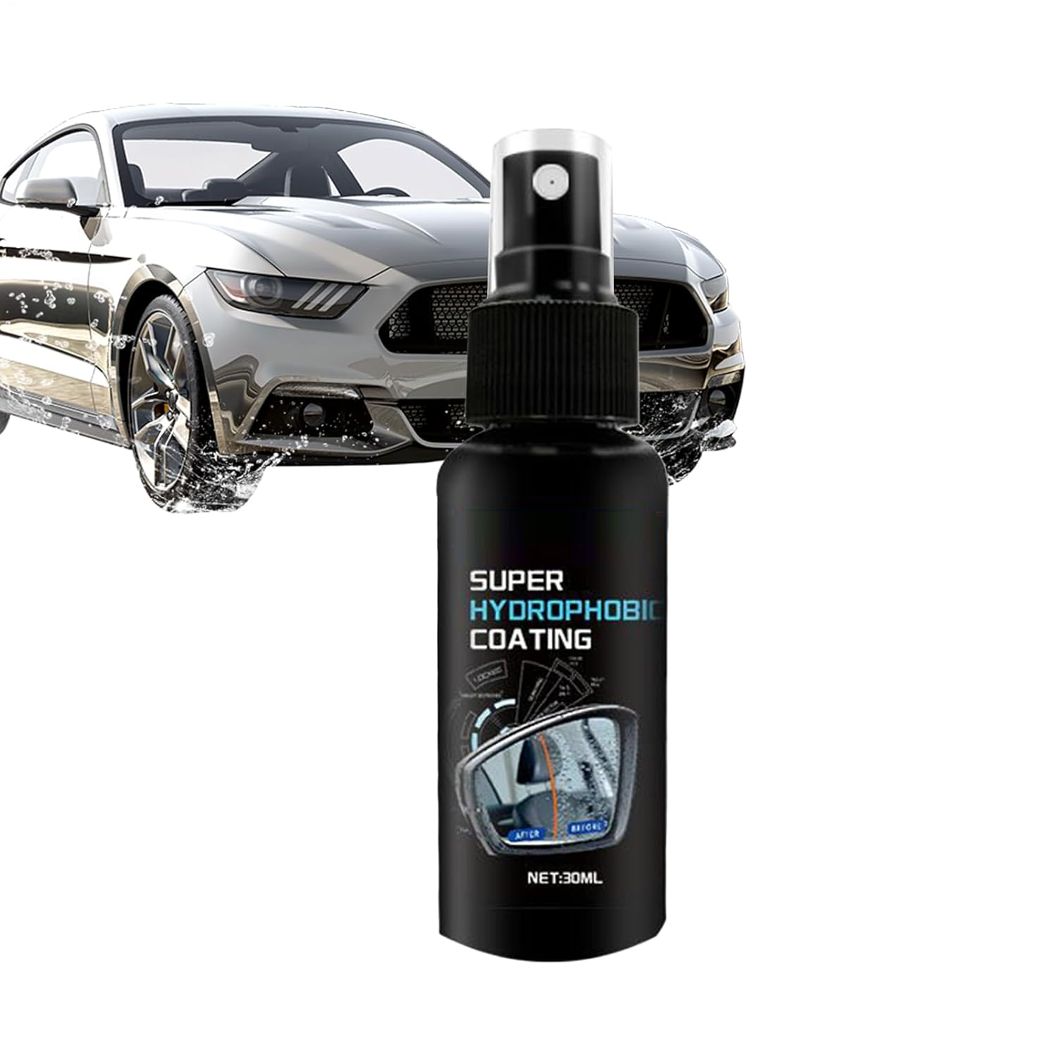 Riaisttd Car Glass Coating - 30Ml Automotive Glass Rainproof Coating Agent | Anti-Fog Auto Window Restorer for Safe Driving Vehicle Maintenance Exterior Daily Care Rear View Mirror image number 6