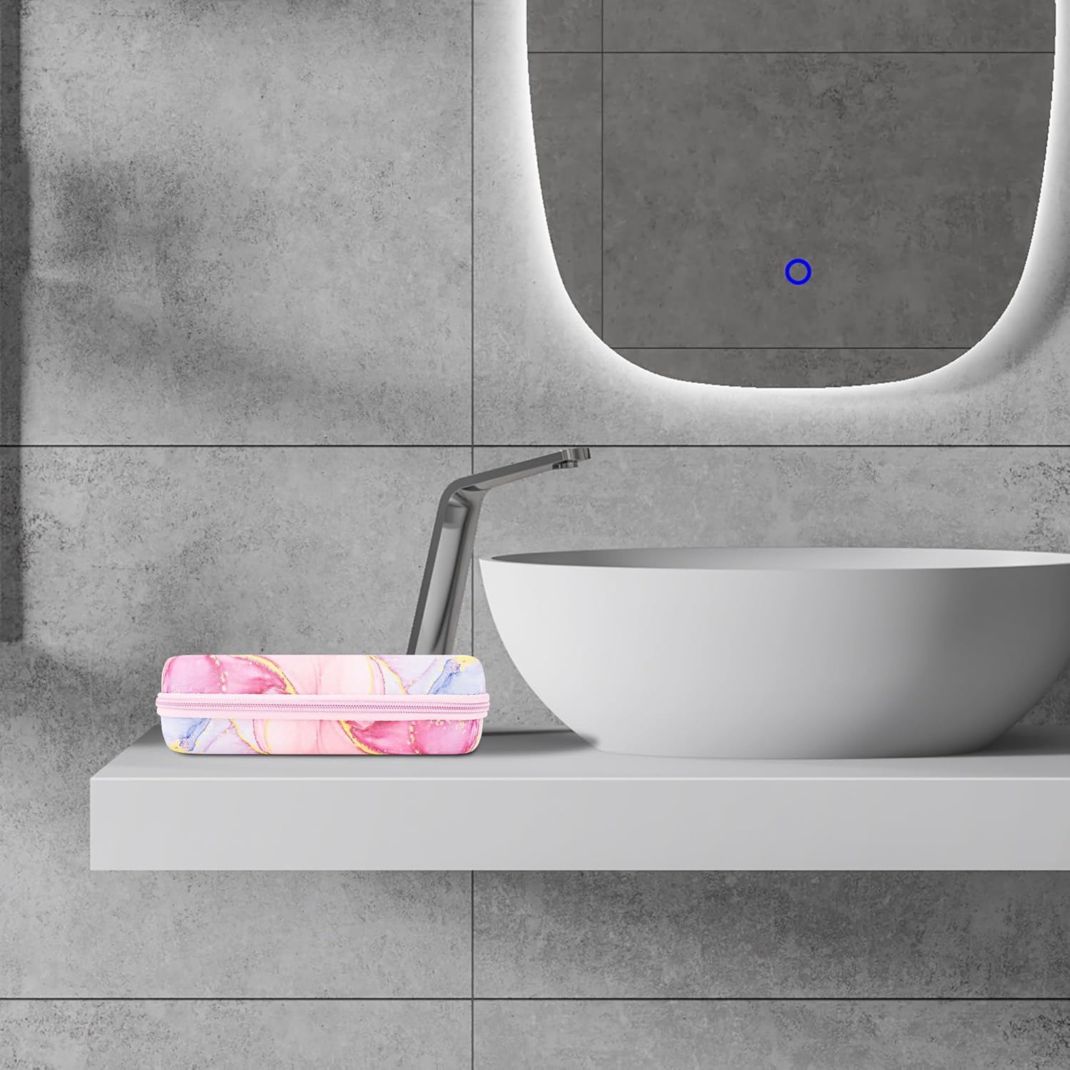 Toothbrush Travel Hard Case Compatible with Oral-B Pro 1000, 2000, 3000, 3500, 1500, Philips Sonicare Protectiveclean 4100 5100 Electric Toothbrush with Mesh Pocket for Accessories, Pink