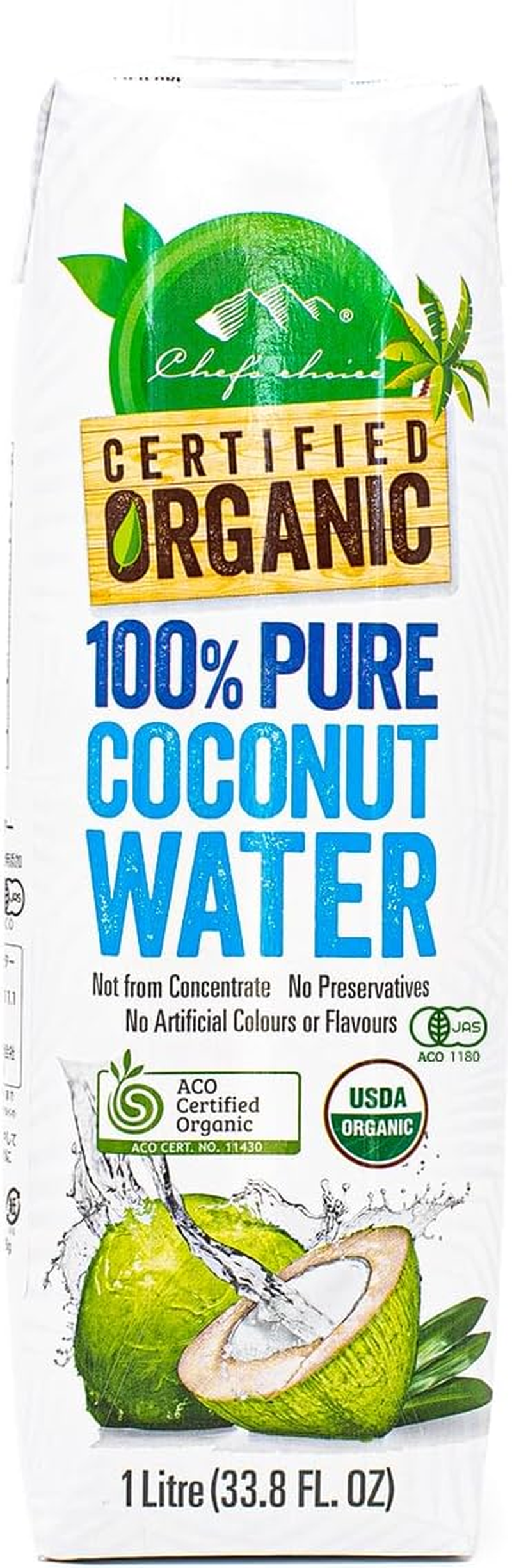 Chef'S Choice Organic 100% Pure Coconut Water 1L image number 3