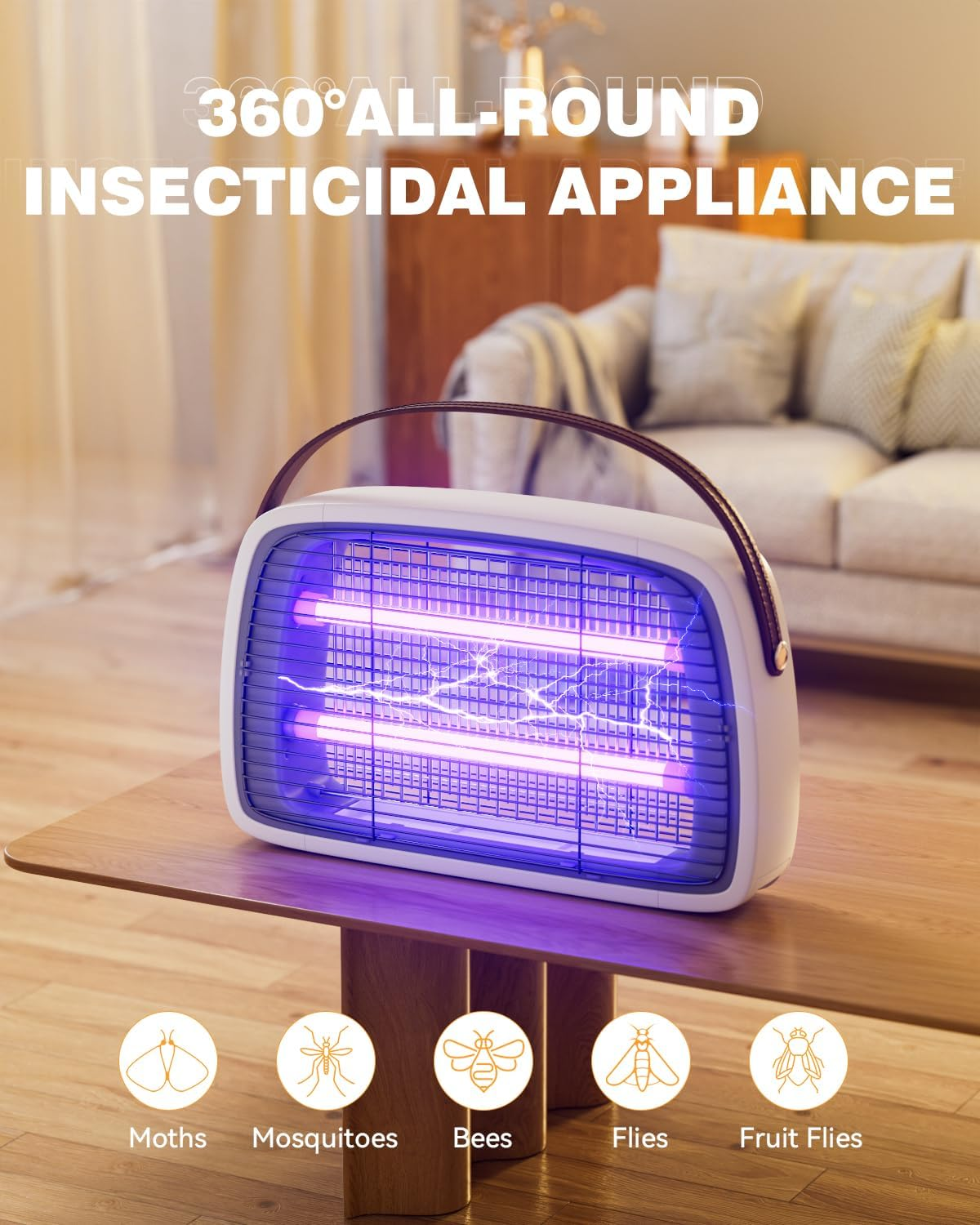 Mosiller Bug Zapper Electric Fly Killer - 4200V Mosquito Killer LED Lamp, Hangable Fly Repellent and Insect Killer, Durable Mozzie Trap, Fruit Fly Zapper for Indoor Outdoor Garden Home Office image number 1