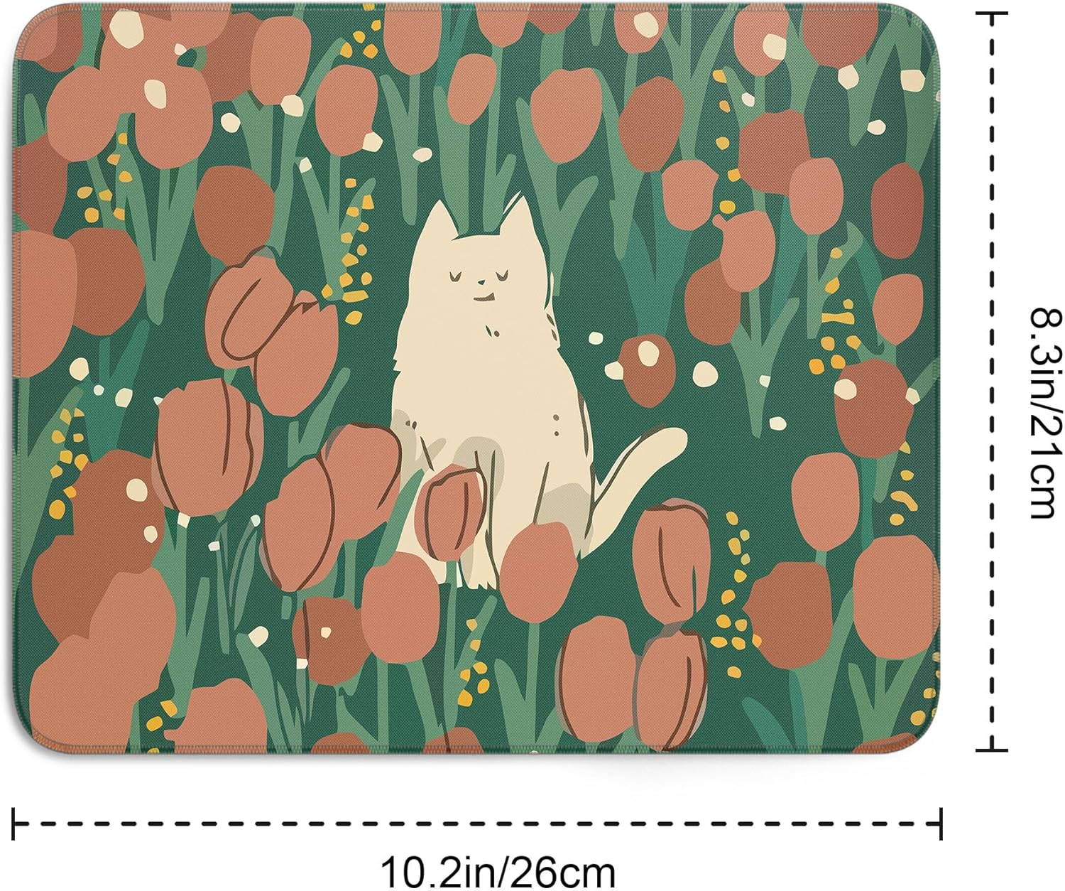 Cute Cat Square Mouse Pad,Aesthetic Anime Cat Mouse Pads for Wireless Mouse Desk Accessories,10"X8" Travel Mousepad with Non-Slip Rubber Base, Stitched Edge Mouse Pads for Desk,Computers,Laptop,Office - S-1 image number 3