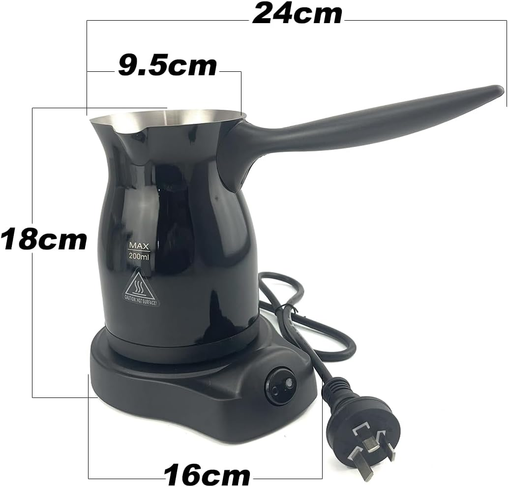 4 Cup Electric Turkish Coffee Pot - Stainless Steel Coffee Maker for Turkish, Arabic/Greek Coffee, Automatic Sensor, Anti-Overflow-Portable Coffee & Tea Machine for Home and Office (Black) - Red image number 6