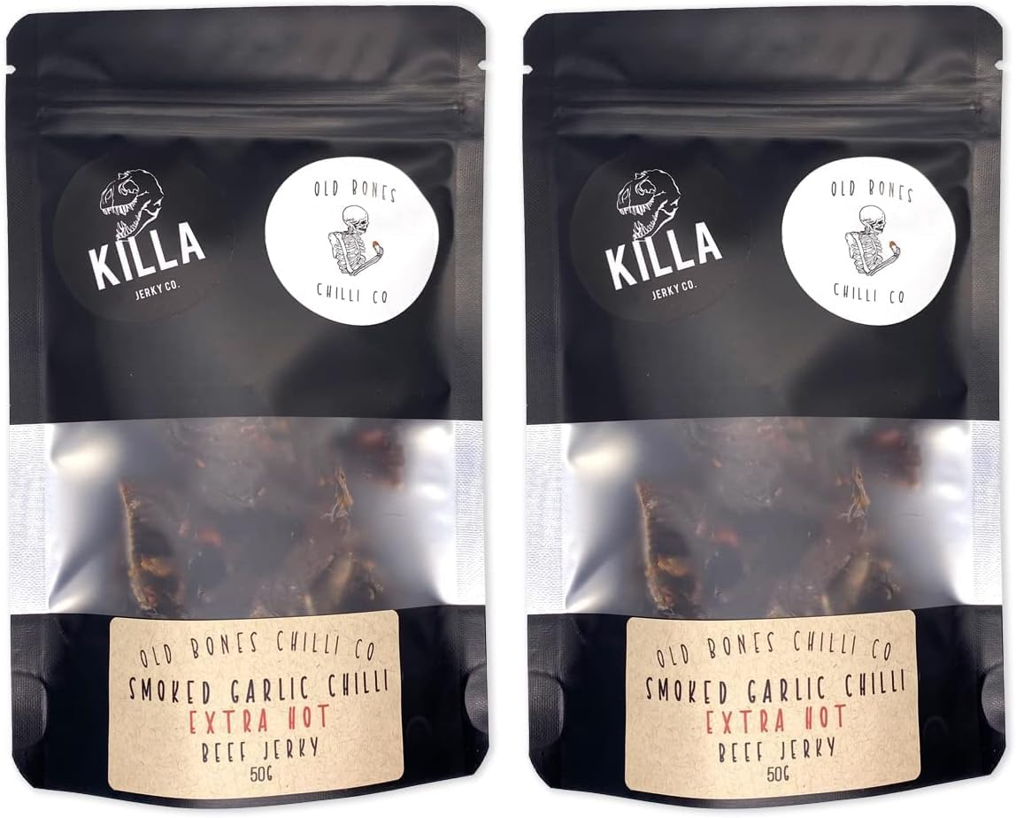Old Bones Chilli Co - Beef Jerky - Smoked Garlic Chilli (Extra Hot), 50G image number 3
