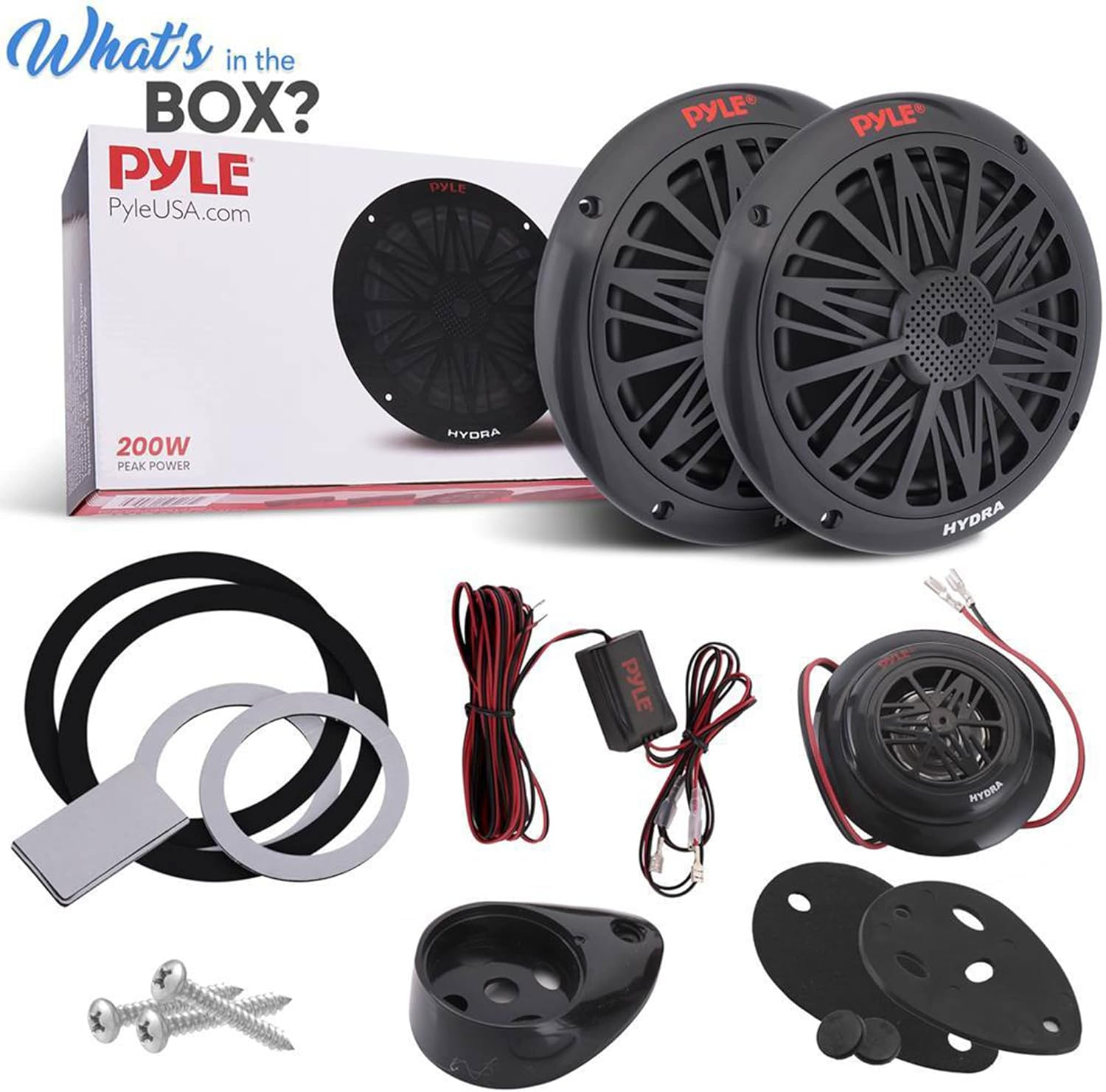 Pyle 200 Watt Marine Boat Speaker System Weather Proof Dual 2 Way 6.5 Inch Outdoor Speakers W/ 85Hz-6Khz Frequency Response, Heavy Duty 8Oz Magnet Structure - PLMR6KB image number 3