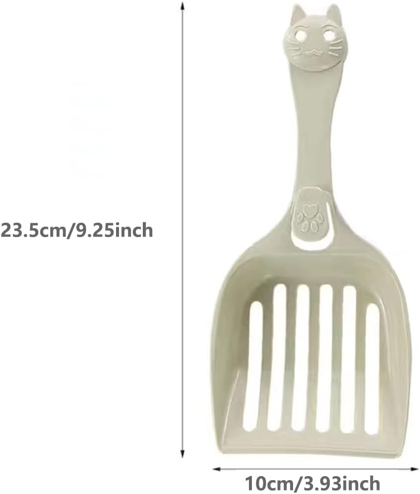 AIMALL 8 PCS Large Cat Litter Shovel with Long Handle for Tofu Cat Litter, 9.25 X 3.93 Inch Durable PP Plastic Cat Dung Shovel, Hollow Design for Fast Sand Leakage image number 2