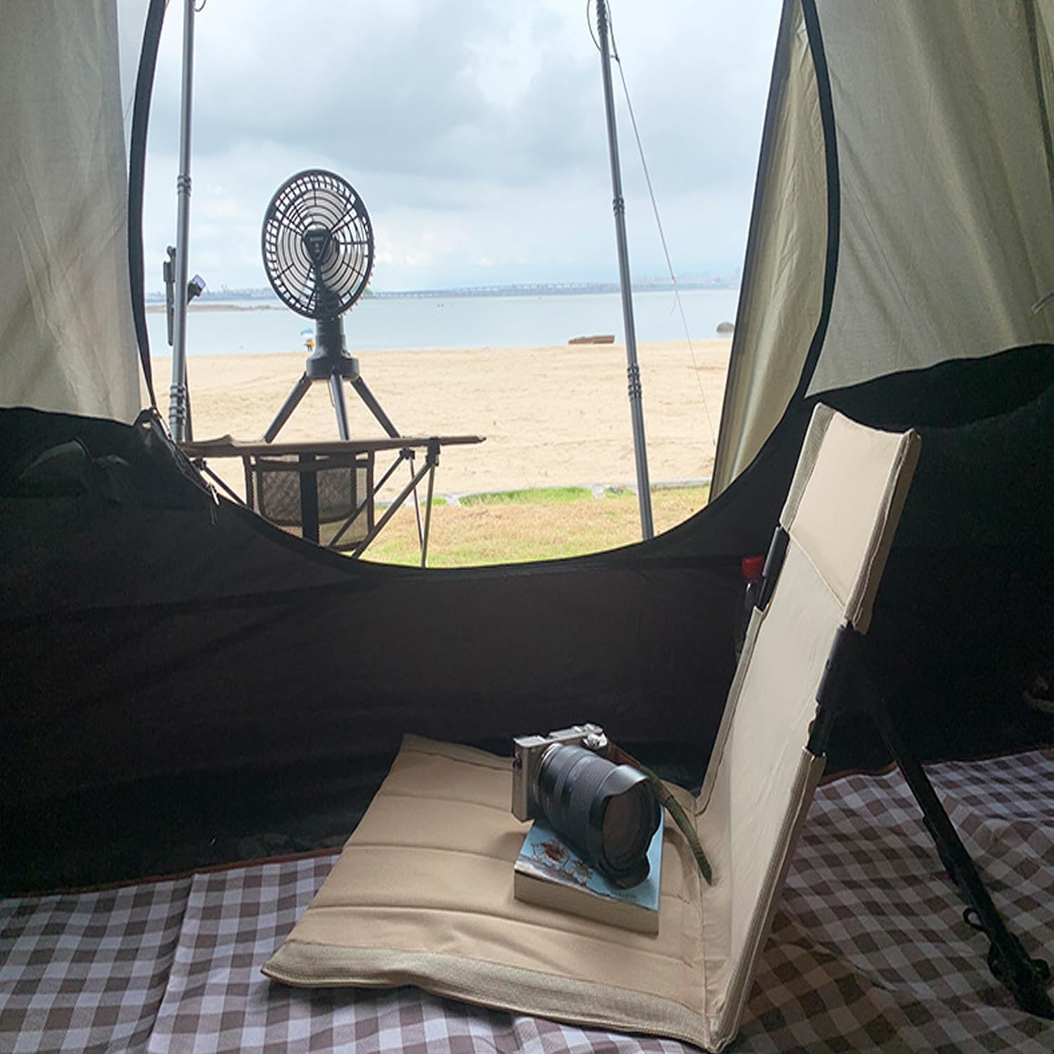 Roczential Extra Large Outdoor Waterproof Picnic Blanket, 80" X 80" Outdoor Plaid Foldable Giant Picnic Mat, Washable for Grass and Sand, Large Beach Blanket for Travel Camping Accessories