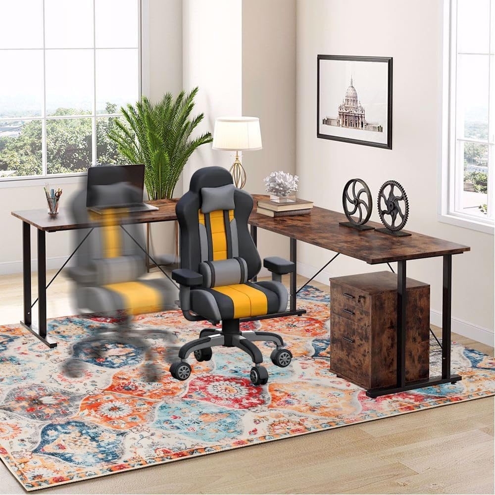 Office Chair Mat for Hardwood Floor & Tile Floor, Xinm 100 * 120Cm Heavy Duty Desk Chair Mat for Hard Floors, Computer Chair Mat anti Slip, Low Pile Carpet Floor Protector Easy to Clean image number 1