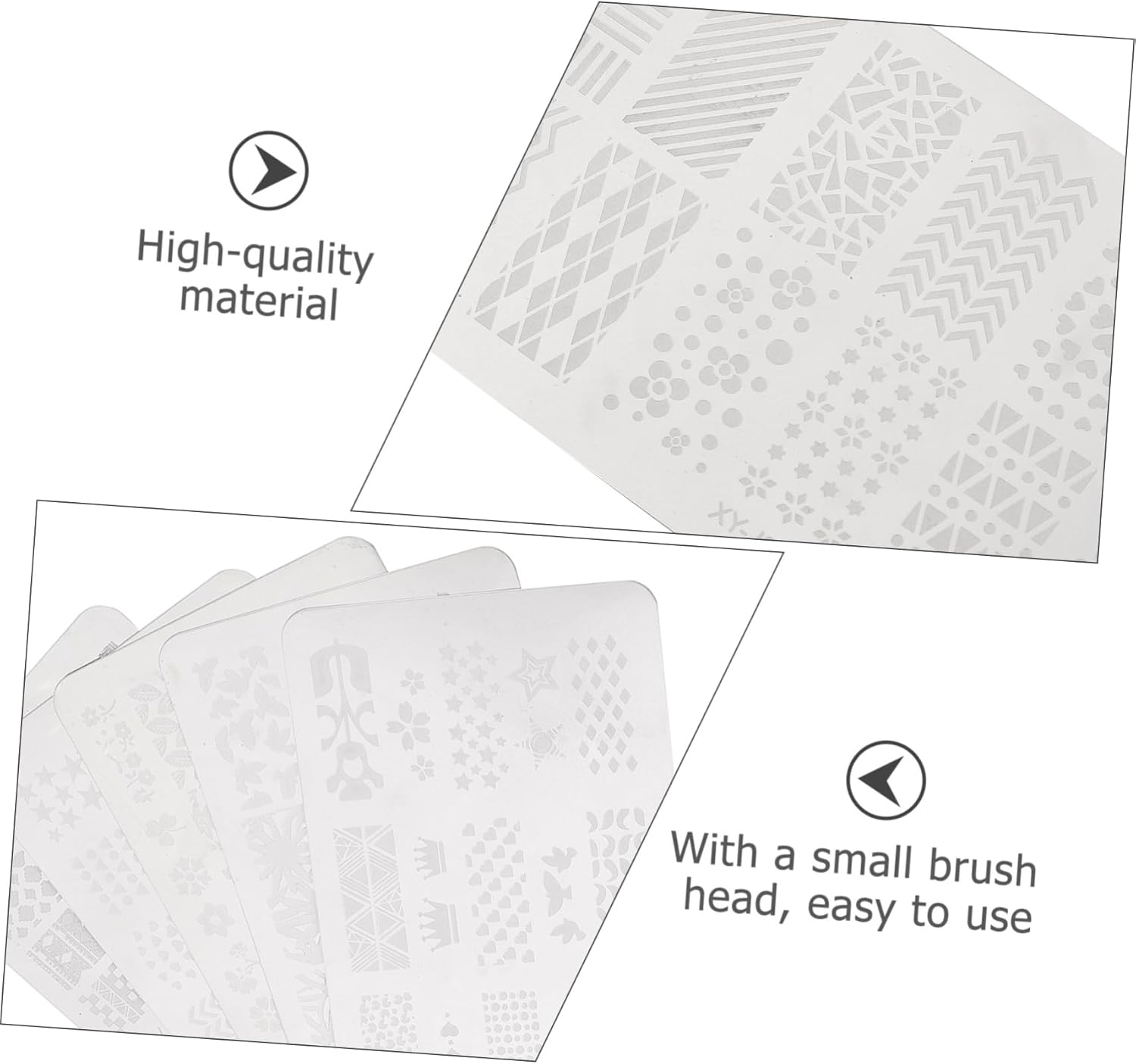 AUTSUPPL 5Pcs Nail Stamping Plates Kit Reusable Nail Art Stencils Templates for DIY Manicure Home Use with Variety Designs image number 3