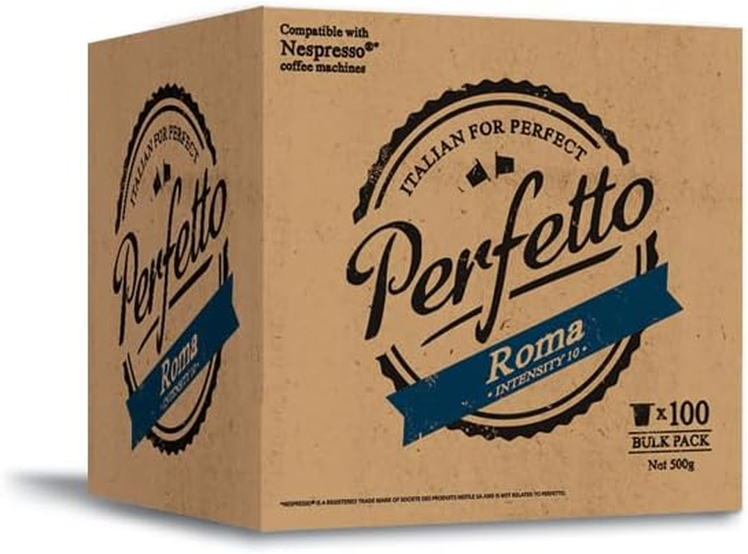 Perfetto Roma 100Pk Nespresso Compatible Coffee Pods Intensity 10