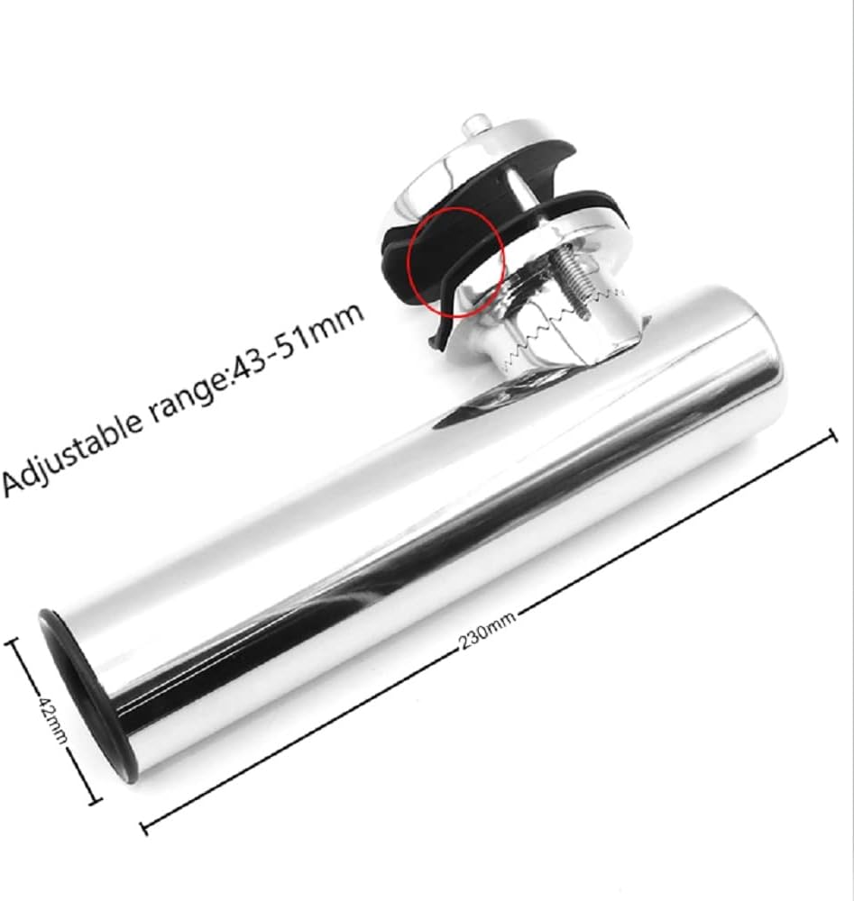 ZONADA 316 Stainless Steel Fishing Rod Holders Clamp on Rails Mount Mounting 43-51Mm Rail Mounted Marine Grade for Fishing Boat Yacht image number 1