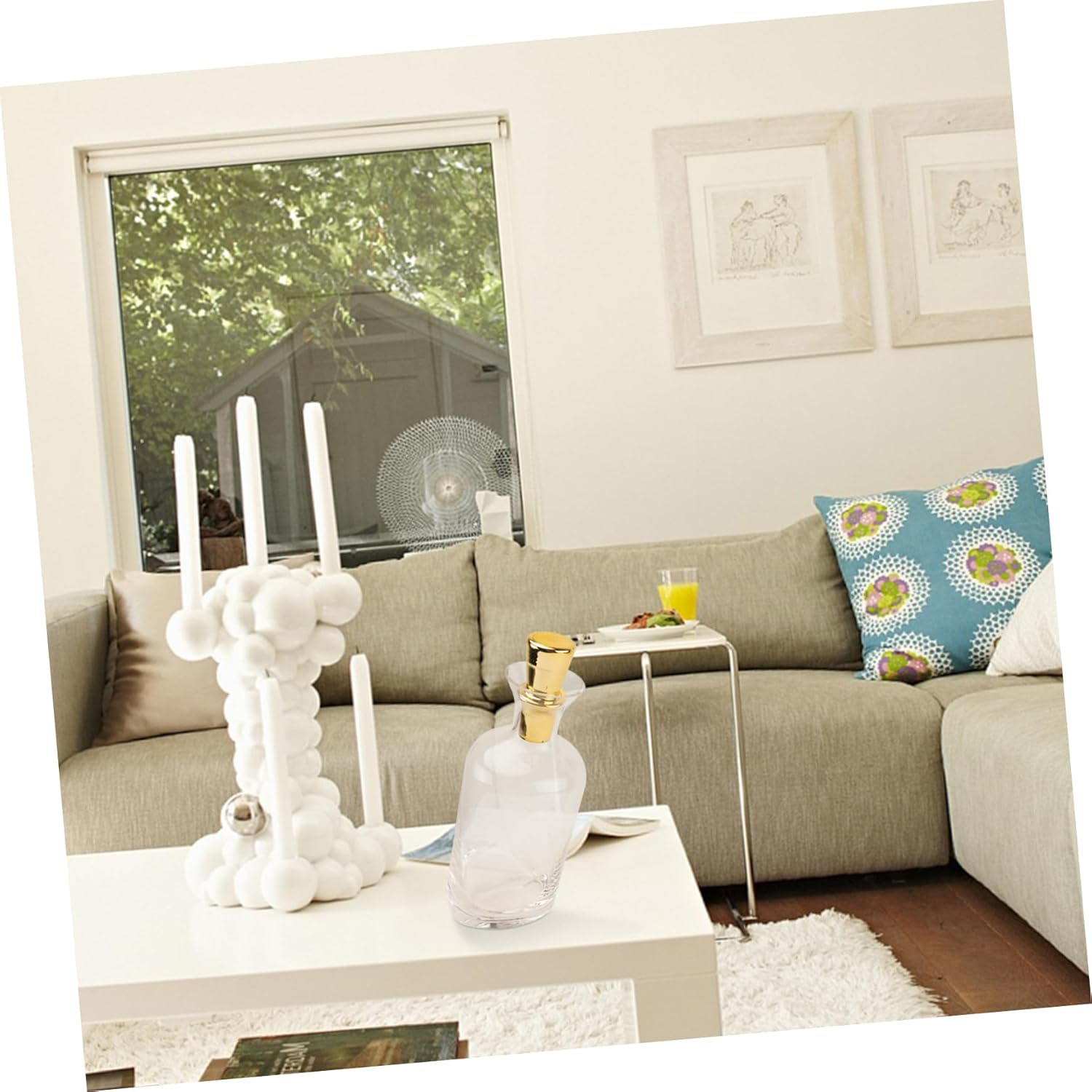 Alipis Inclined Design Decanter Crystal Wine Flask Gold Lid Nordic Style Glass Wine Decanter