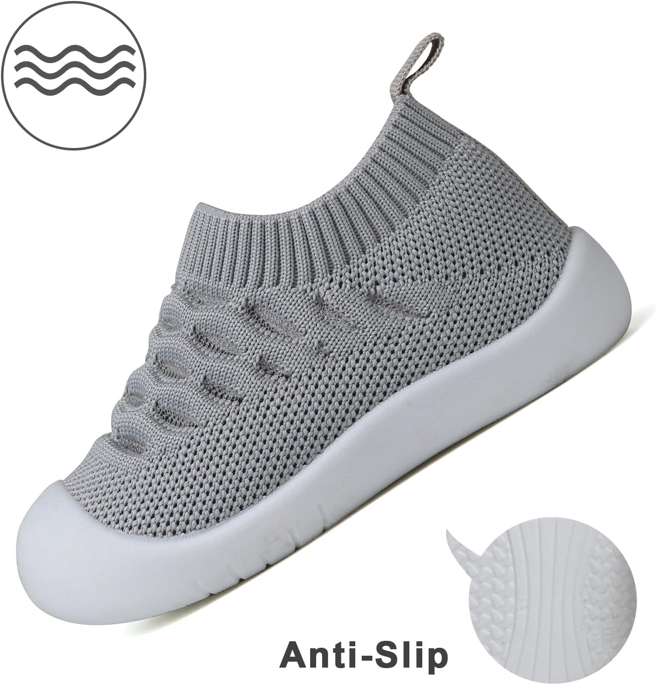 Baby First Walking Shoes Toddler Infant Boys Girls Baby Sneakers Breathable Non-Slip Indoor Floor Baby Sock Slipper with Soft Sole Cotton Mesh image number 3