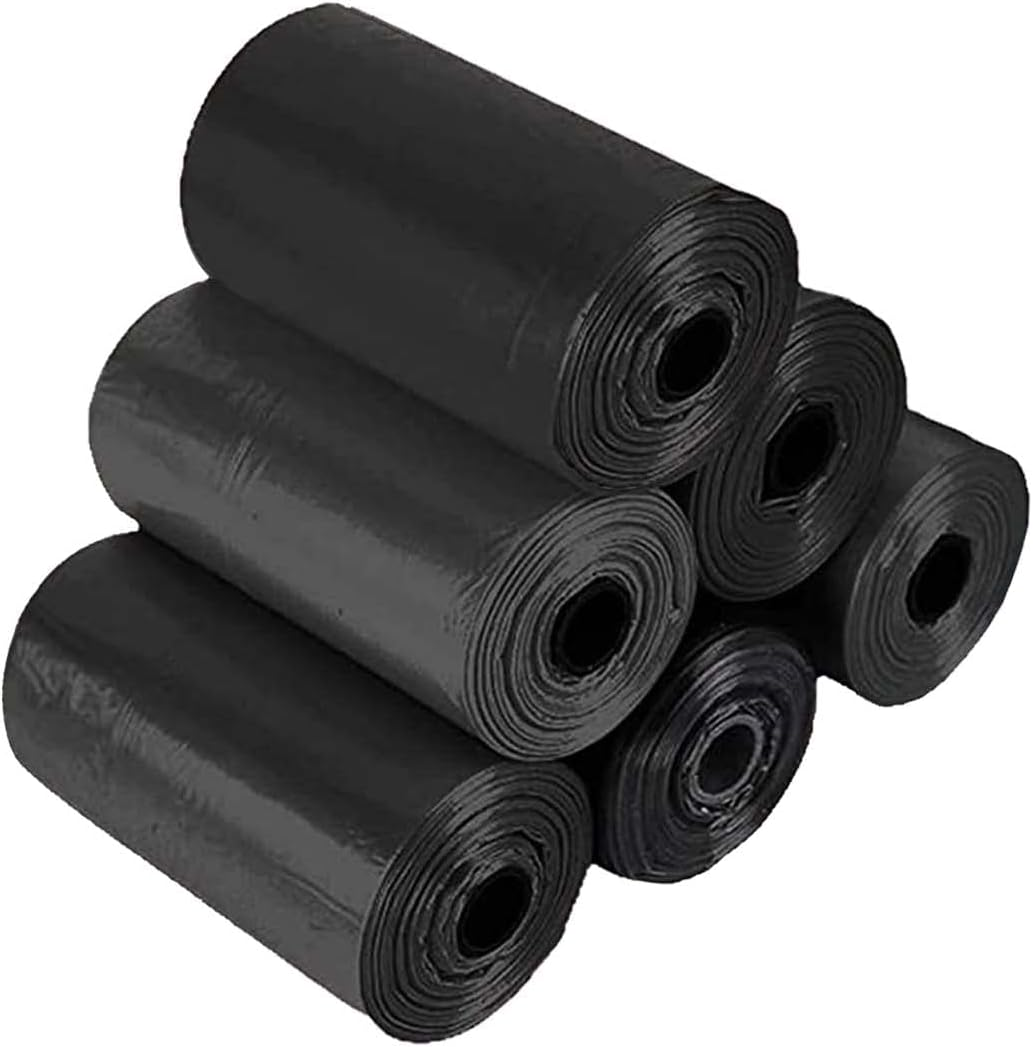 Aitodos&reg; 30 X 21.5Cm PE Material Portable Black Dog Poo Bags (6 Rolls, 15 per Roll)