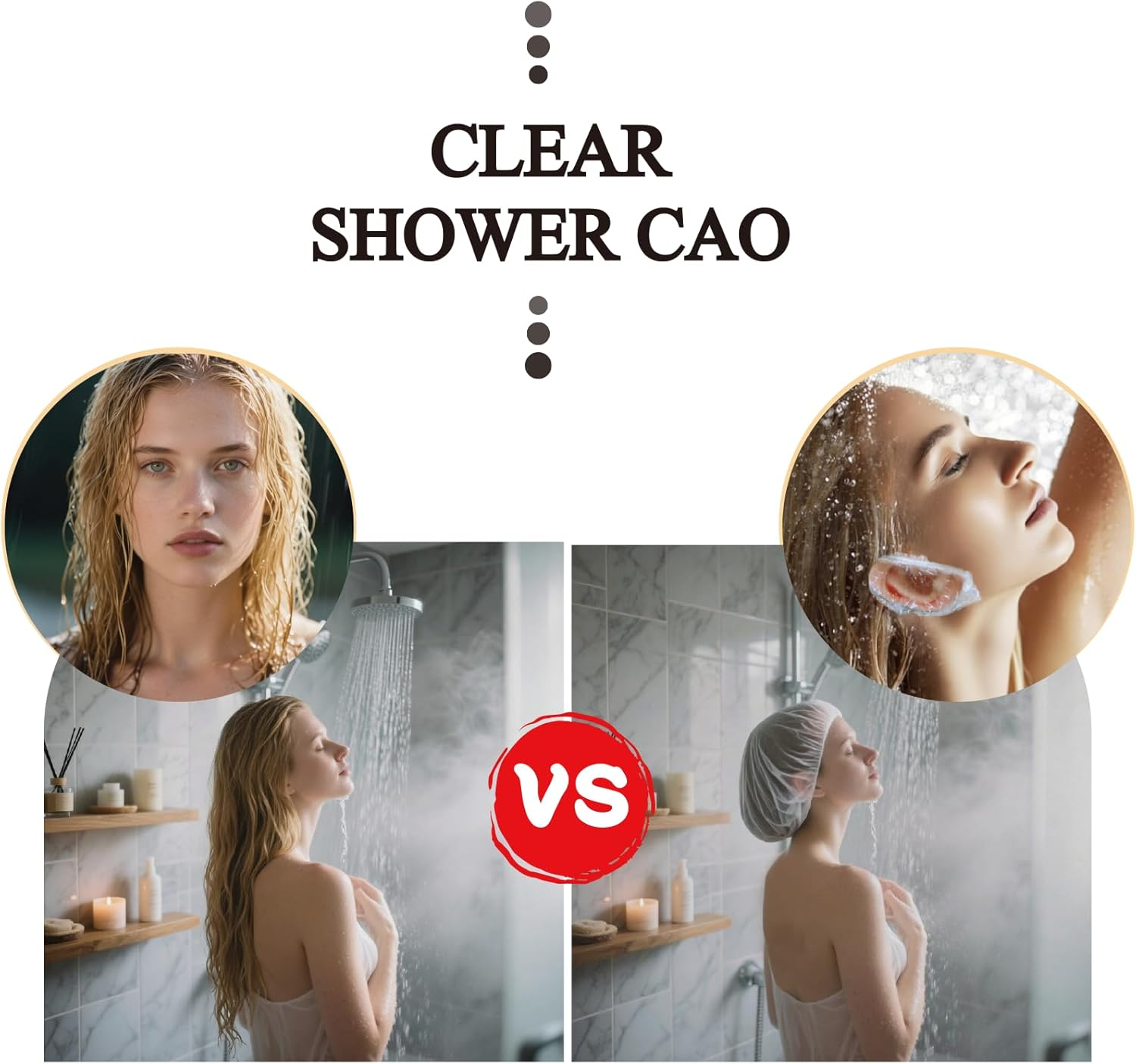 300 Pcs Disposable Shower Caps Ear Caps Set - Waterproof Shower Caps Ear Caps for Women, Shower, Bath, Salon, Travel & Spa - Thickened Material, Elastic Fit image number 2