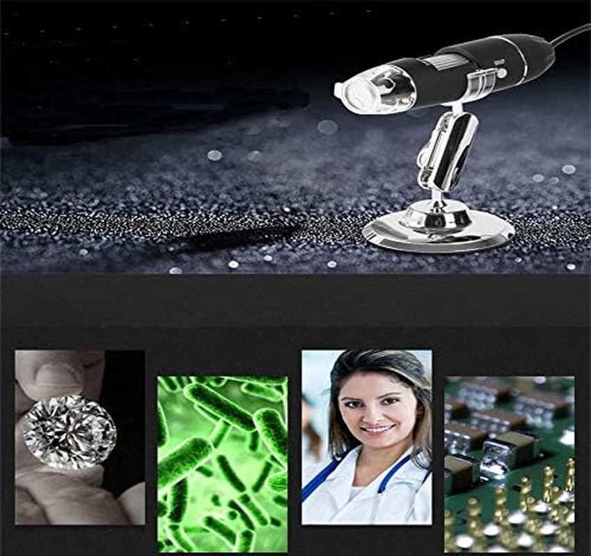 Meichoon 1600X Digital Microscope Electronic Handheld Microscope USB HD Magnifying Camera with 8 LED Lights Compatible with Windows NB03C image number 3