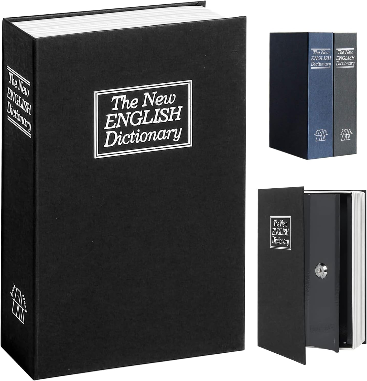 Vivva Home Dictionary Diversion Safe Lock Box,Book Safe with Key Lock,Hidden Box, Coverbook Containers for Cash and Jewelry (Black) image number 1