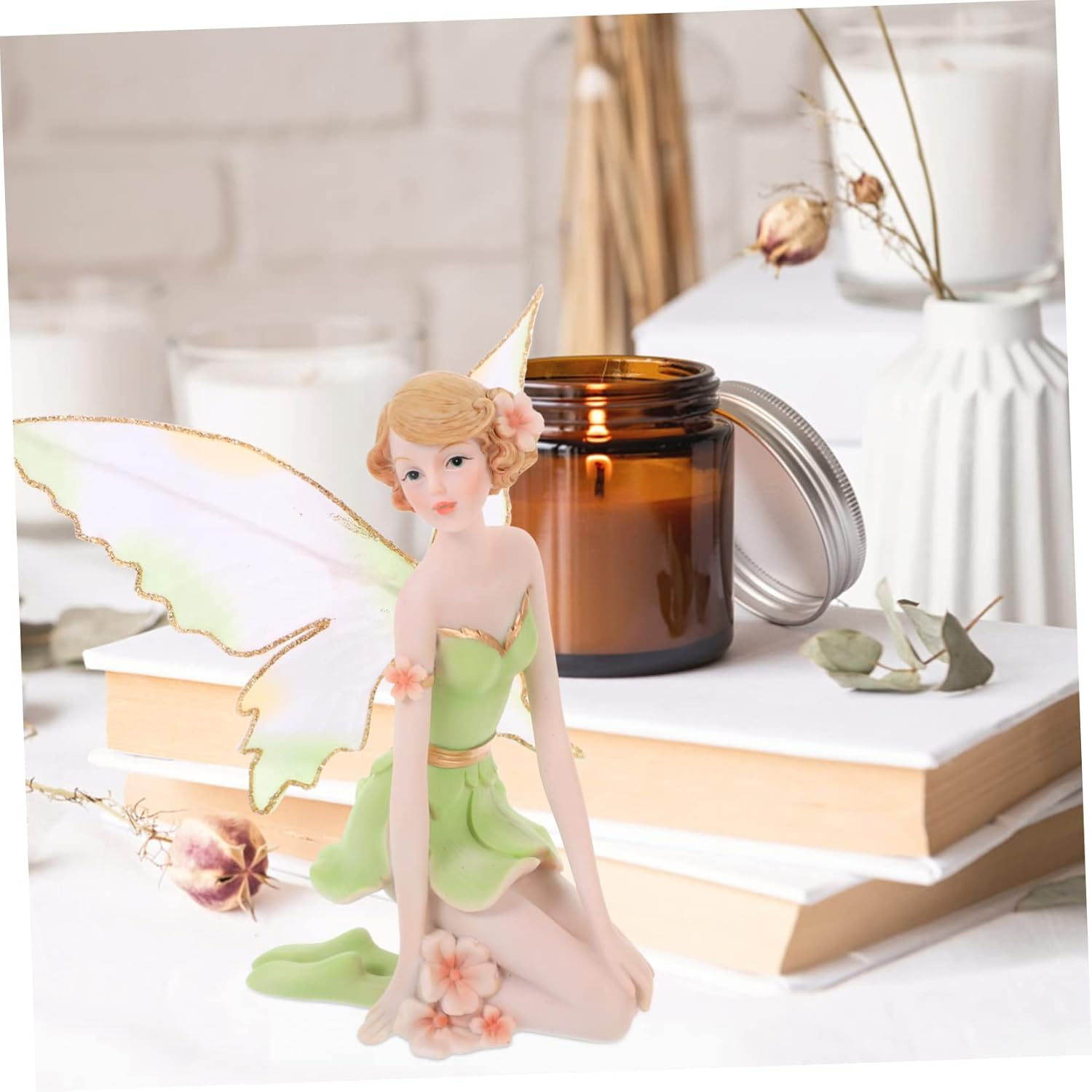 STOBAZA Resin Fairy Statue Adorable Fairy Ornament Cute Home Decor for Desktop image number 1