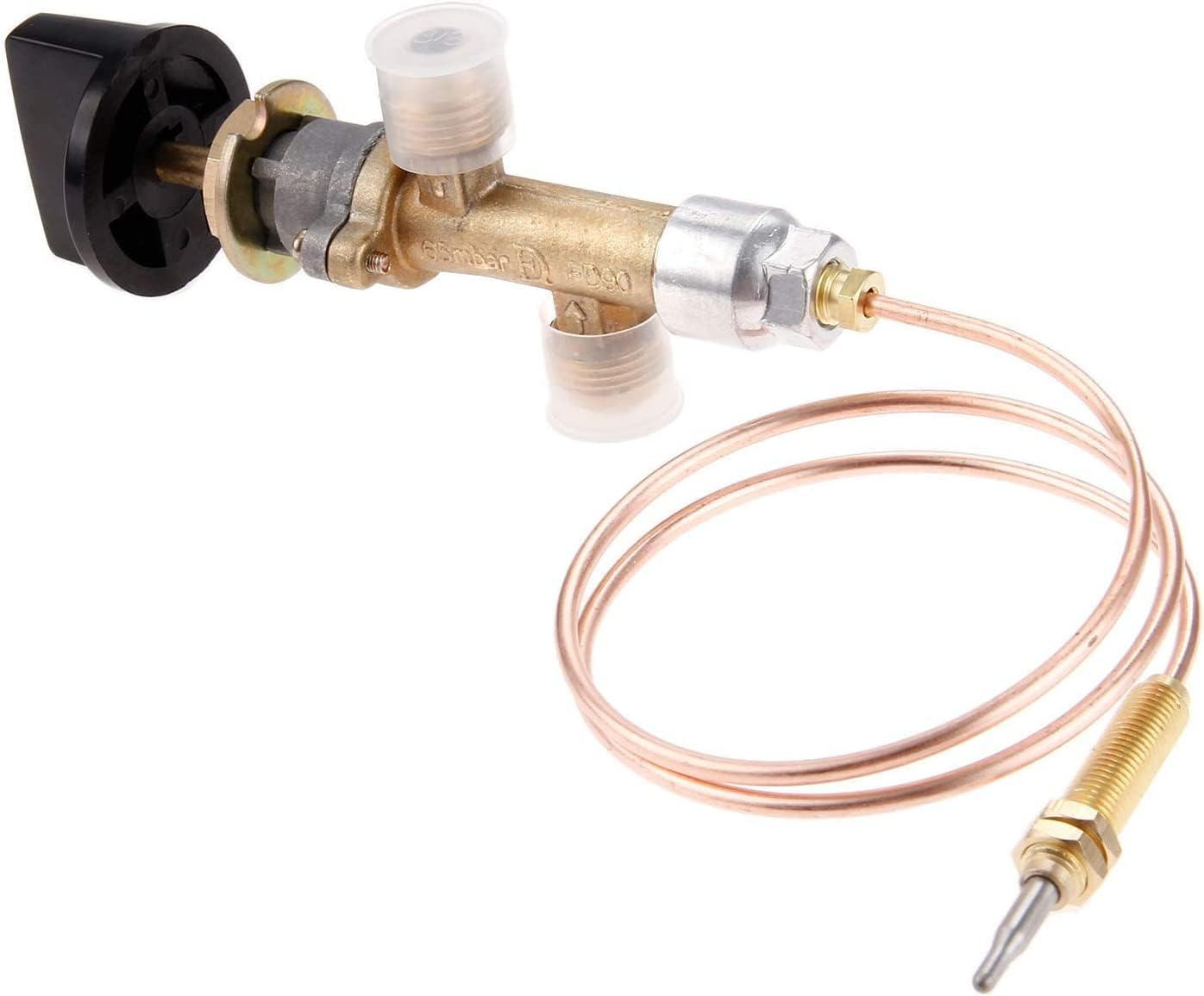 Mtsooning Low Pressure LPG Propane Gas Fireplace Fire Pit Flame Failure Safety Control Valve Kit, Propane Fire with 3/8" Flare Inlet & Outlet, Fits for Gas Grill, Heater, Fire Pit