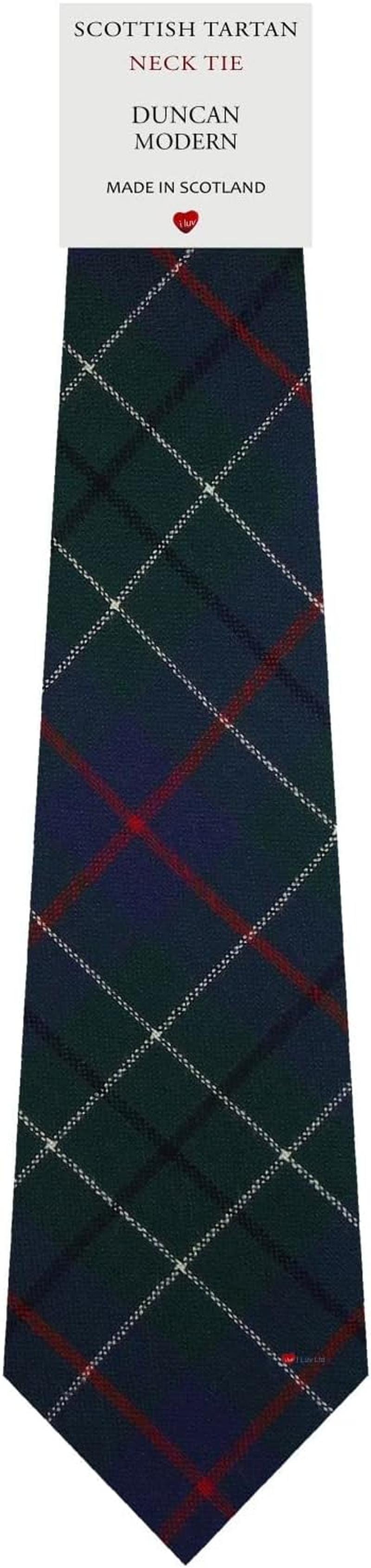 Mens All Wool Tie Woven and Made in Scotland in Duncan Modern Tartan