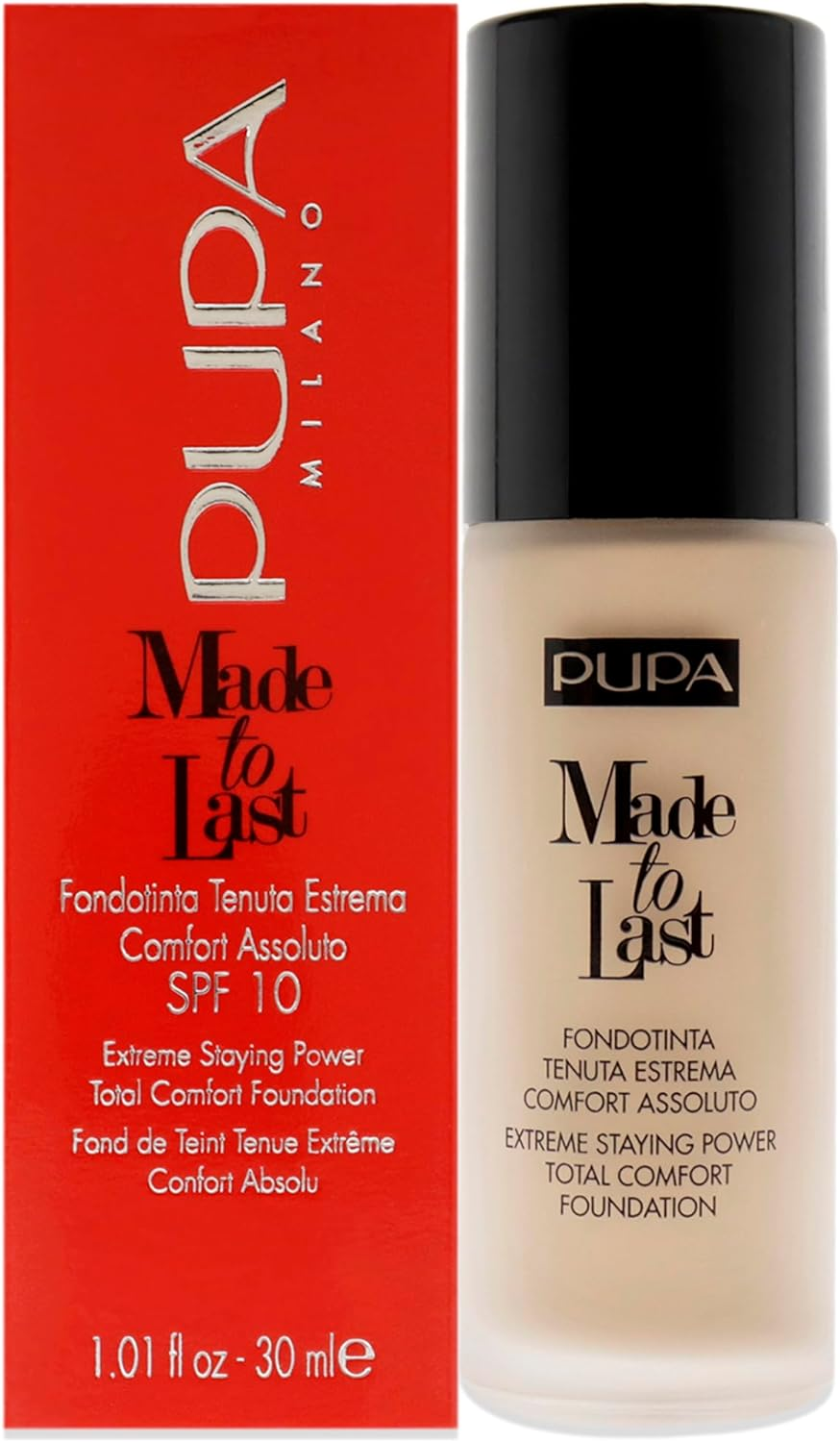 Pupa Milano Made to Last Extreme Staying Power Foundation SPF 10-040 Medium Beige for Women 1.01 Oz Foundation - Sand Beige image number 4