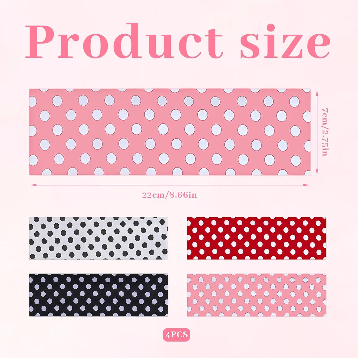 Xanthelle Headbands for Women, Set of 4 Hair Bands for Ladies & Women'S Headbands, Elastic Cotton Headbands, Polka Dot Hair Bands for Sports & Everyday Use image number 2
