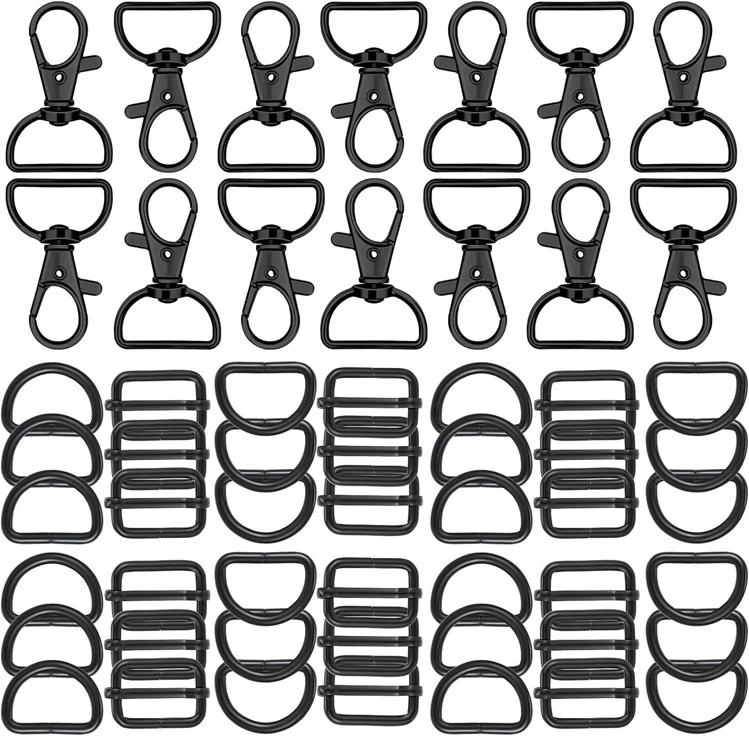56 Pieces D Rings for Purse Bag Hardware Purse Hardware for Bag Making Buckles Craft (Bronze,25 Mm)
