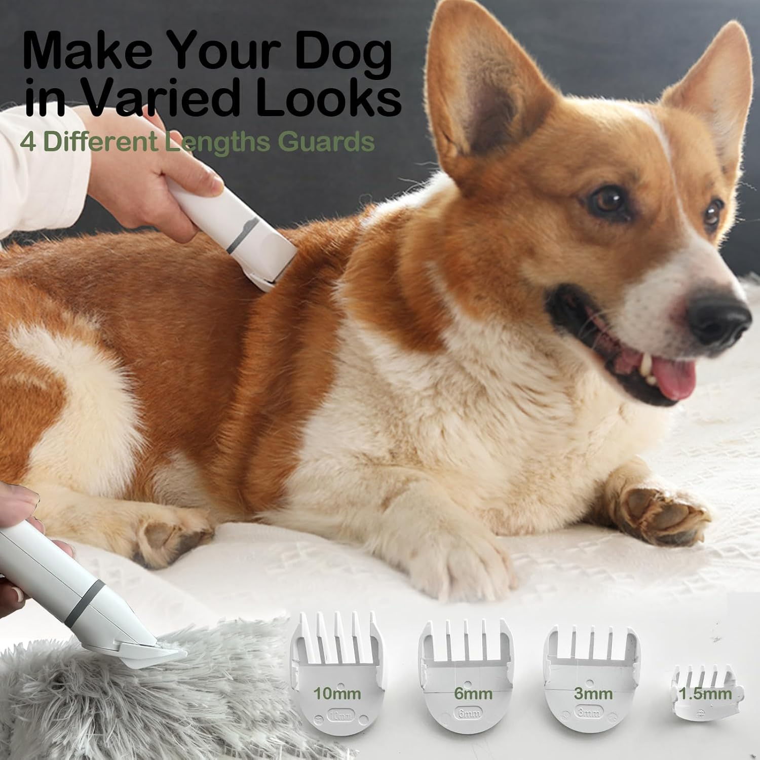 Dog Clippers Grooming Kit Hair Clipper - Pet Nail Sharpener and Shaver Set 4 in 1 Low Noise - Cordless Quiet Nail Grinder Shaver for Dogs, Cats and Other Pets image number 4