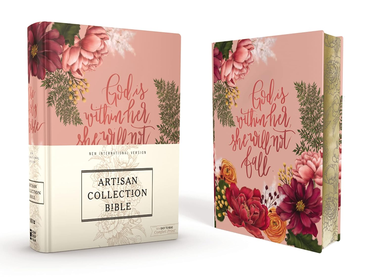 Niv, Artisan Collection Bible, Cloth over Board, Pink Floral, Designed Edges under Gilding, Red Letter Edition, Comfort Print image number 2