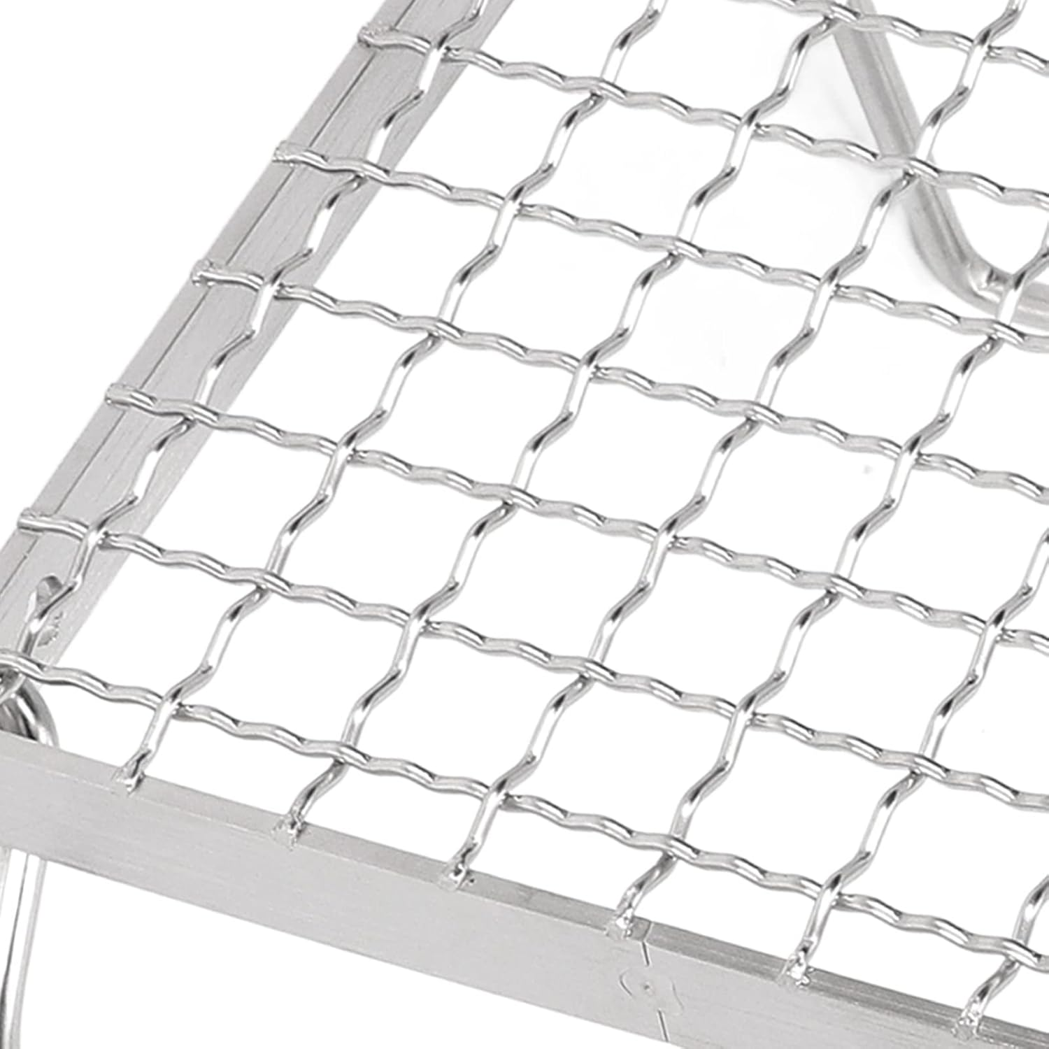 Folding BBQ Grill Rack, Stainless Steel Mini Barbecue Campfire Grill Stove Stand Rack Portable Camping Pot Stand Grid Design with Storage Bag for Outdoor Picnic image number 4