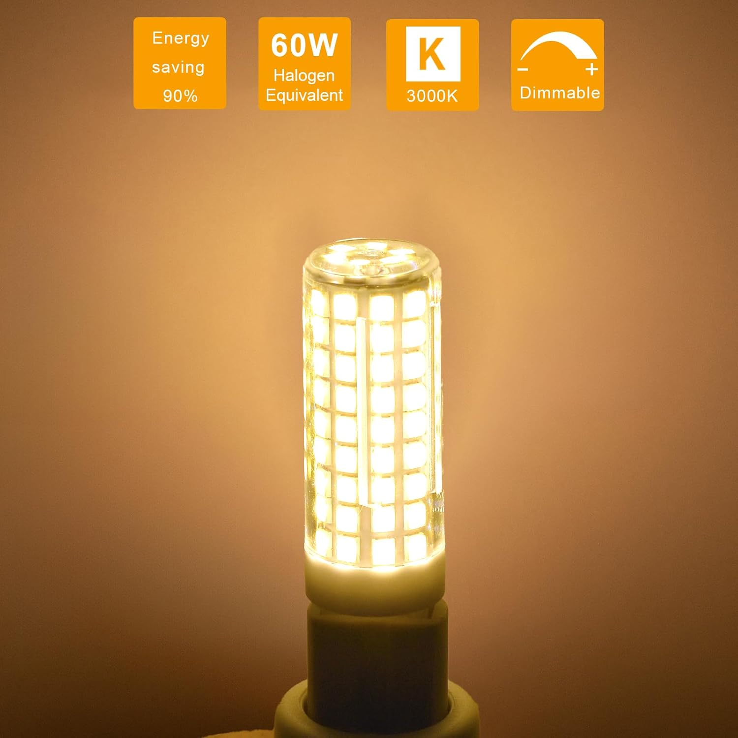 TRIJZHOU B15D Replacement 60W 70W Halogen Lamp LED, Dimmable Warm White 3000K 650LM, 6W LED Lamp AC 220-240V, Double Contact B15D for Ceiling Lights, Desk Lamps, Set of 3 image number 5