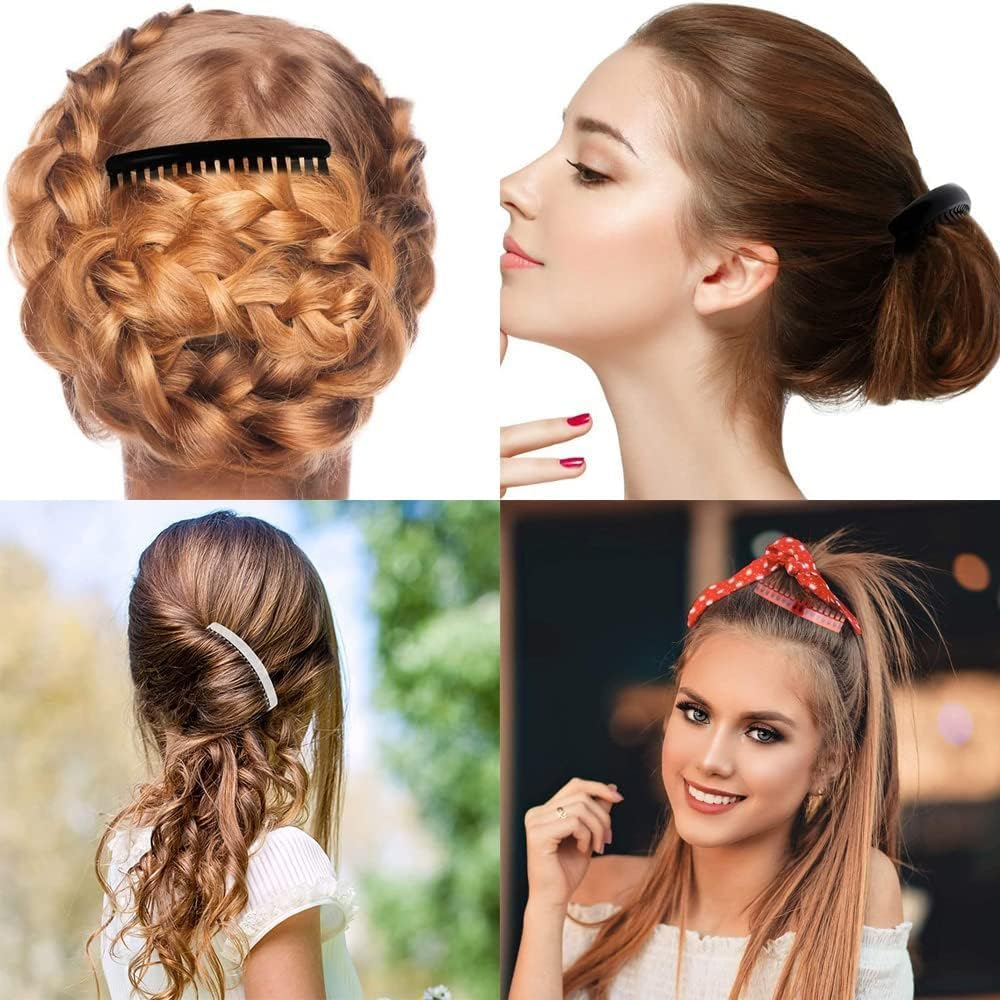 24Pcs French Side Combs, Betterjonny 3 Styles Side Hair Twist Decorative Comb with Teeth Plastic Hair Combs Slides with 9 Teeth 11 Teeth and 23Teeth Vintage Hair Accessory for Women Girls