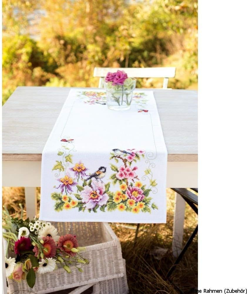 Vervaco Counted Cross Stitch Kit: Runner: Spring Mood, 100% Cotton Multi-Colour, 80 X 2 X 20 Cm image number 2