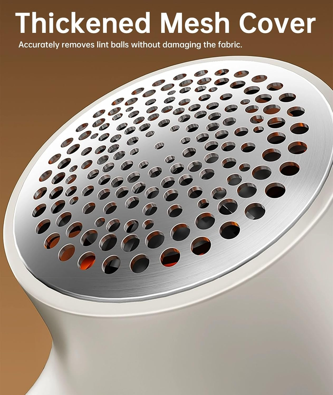 Portable Fabric Shaver with LED Display, Rechargeable Lint Remover for Clothes-Efficient 3-Speed Sweater Shaver with 6-Leaf Blades (White) image number 2