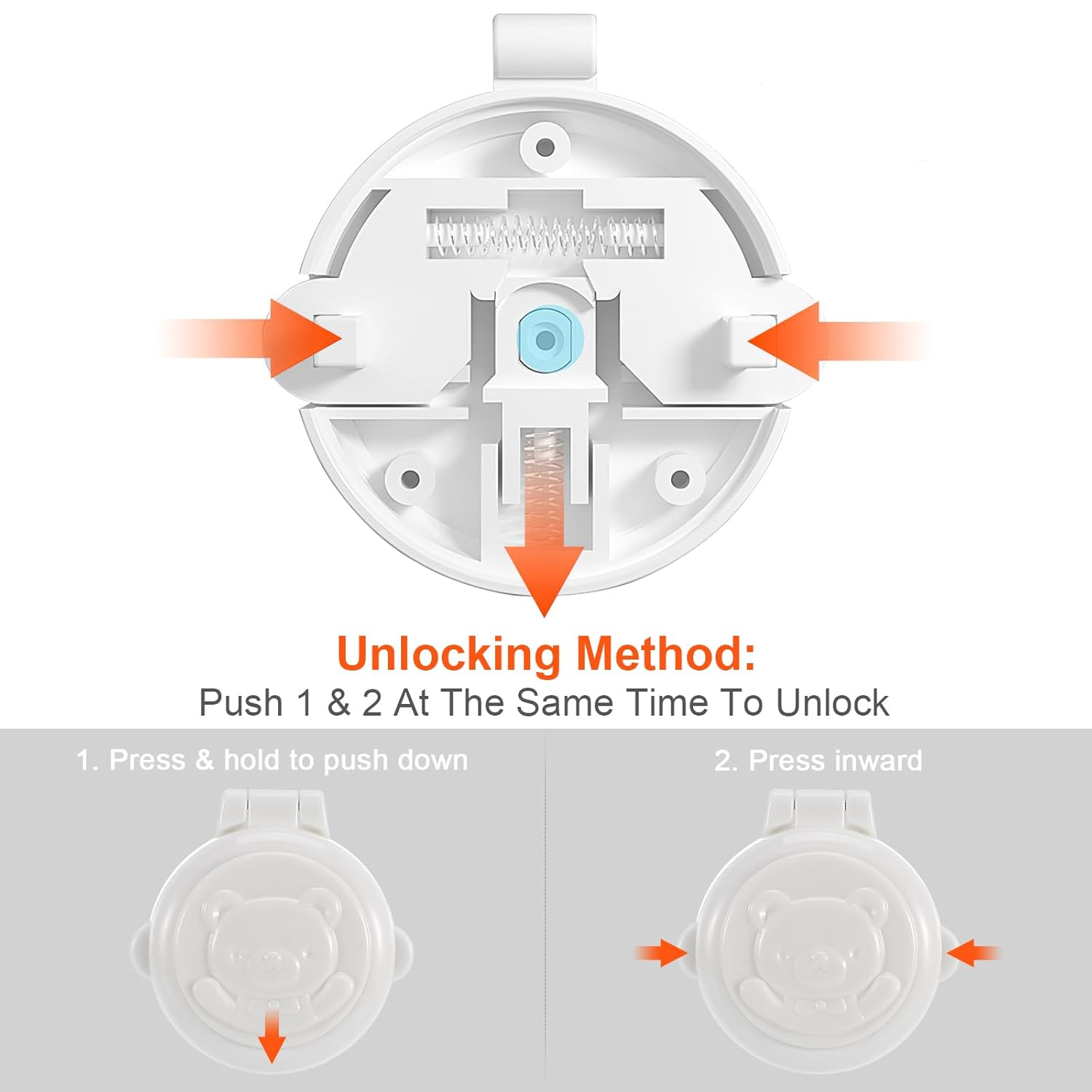 SAFIGLE 4Pcs Baby Safety Protection Cap, Dishwasher Lock, Appliance Button Security Guard, Computer Key Cover - White ABS for Household Appliances and Oven Child Safety image number 3