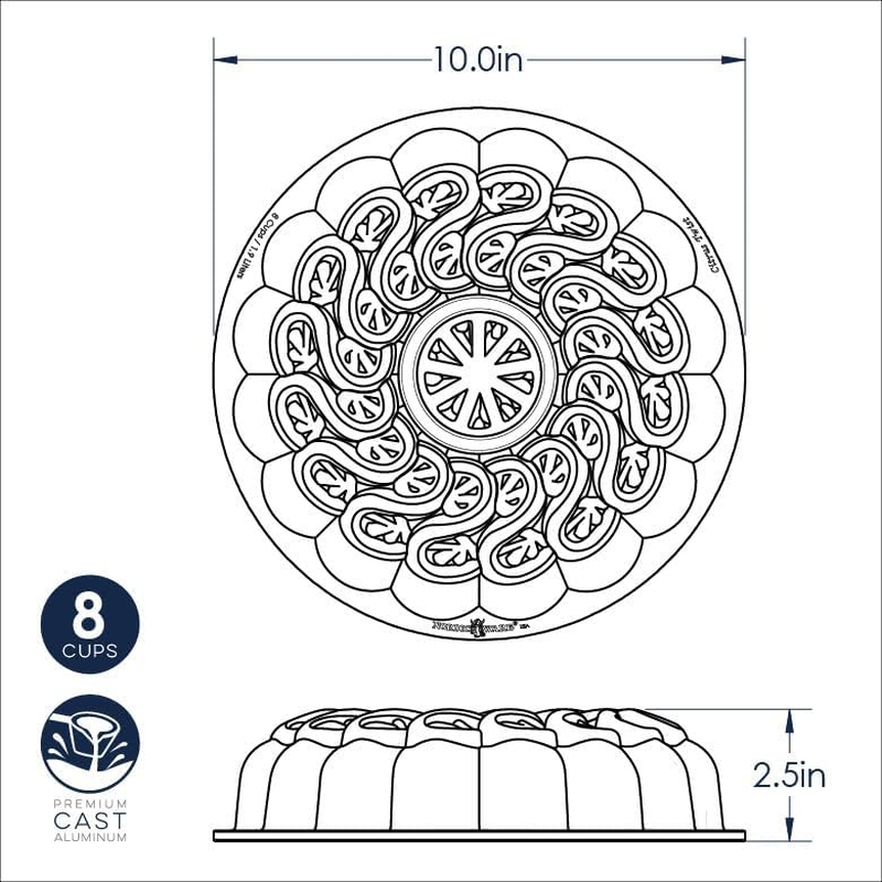 Nordic Ware Citrus Twist Pan, 8-Cup Capacity, Toffee image number 6