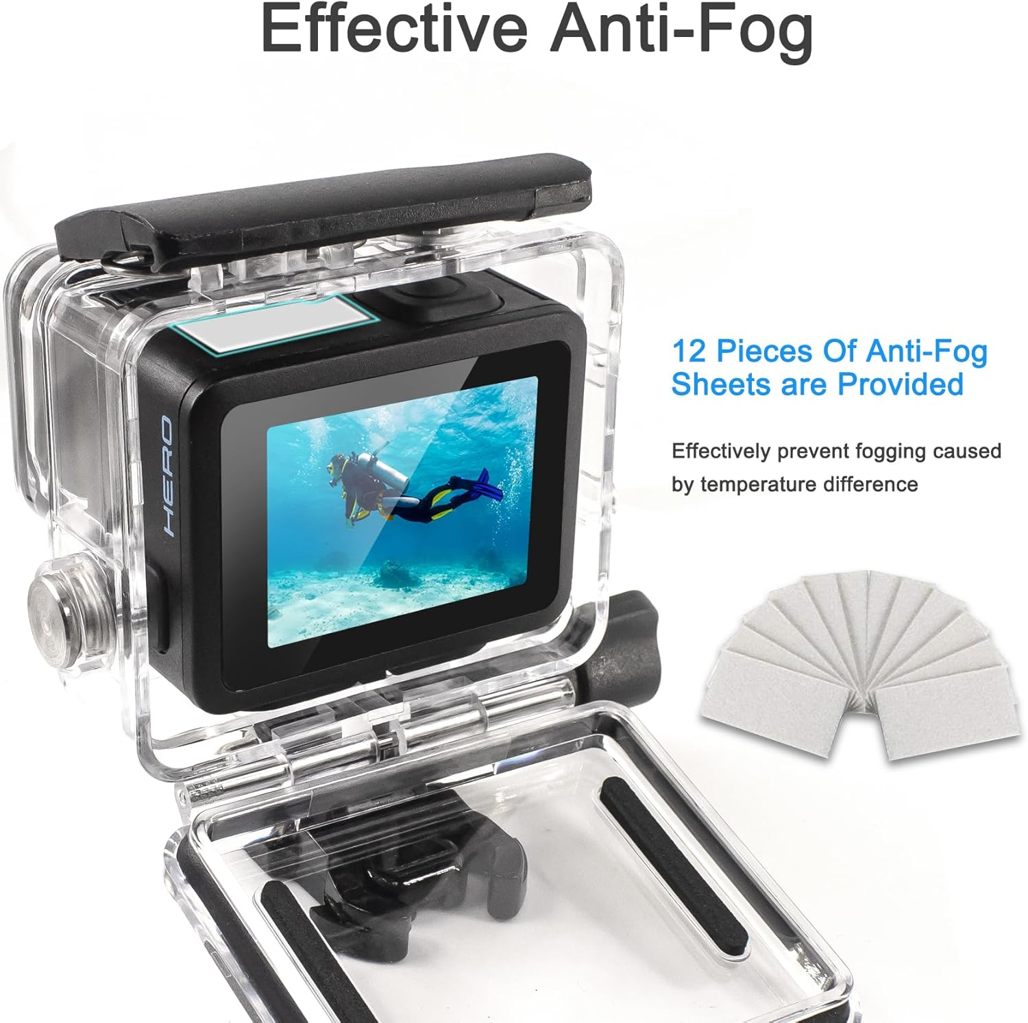 Fitstill 196FT/60M Underwater Waterproof Diving Housing Compatible for Go Pro Hero 4K,Protective Dive Case Shell with Mount Hero4K 2024 Action Camera Accessories Kit image number 2