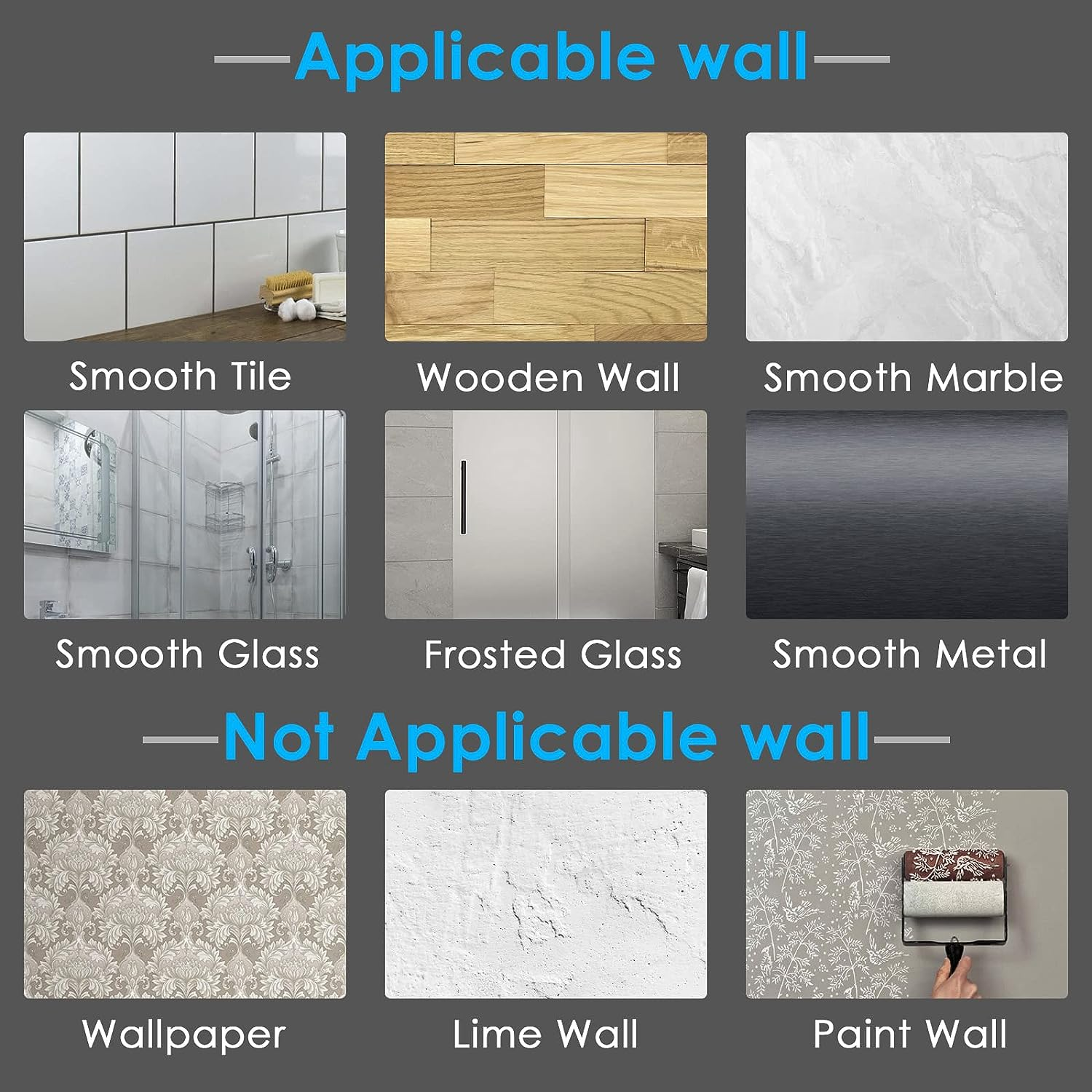 Adorila 2 Pack Wall Mounted Curling Iron Holder, Hair Styling Tool Organizer, Hair Tools Holder Compatible with Dyson Airwrap and Dyson Corrale (Black) - Silver image number 4