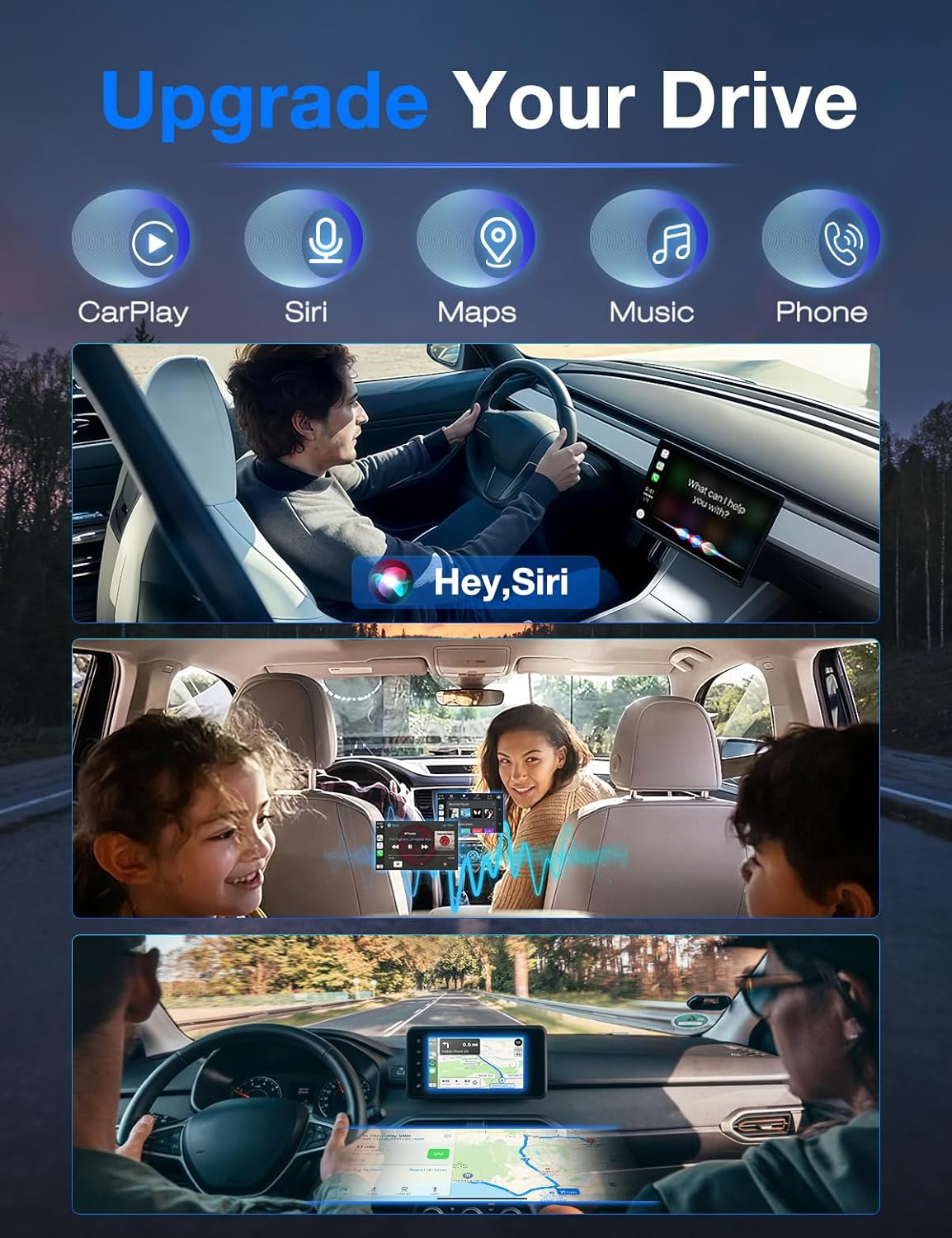 Duduma Wireless Carplay Adapter for Iphone - Convert Wired to Wireless Car Play Wireless Adapter Mini Size with Extension Cable USB & USB-C Fast Auto Connection & No Delay image number 3